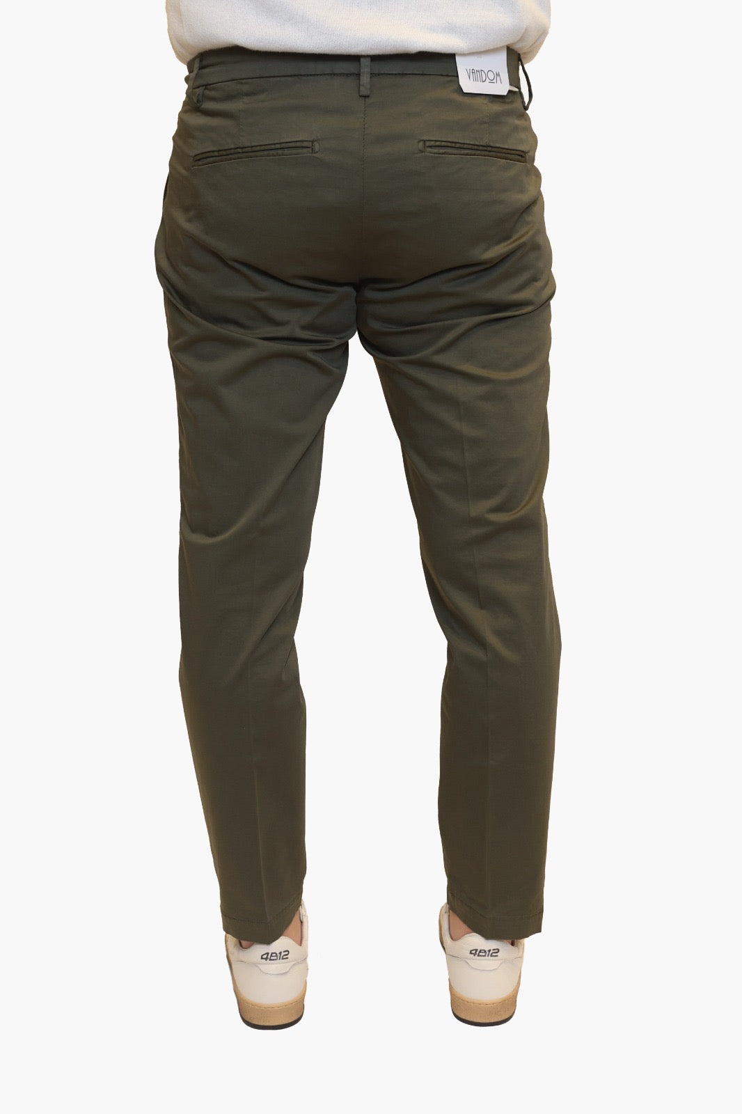 VANDOM PANTALONE STEFANO T1 IN COTONE VERDE MILITARE