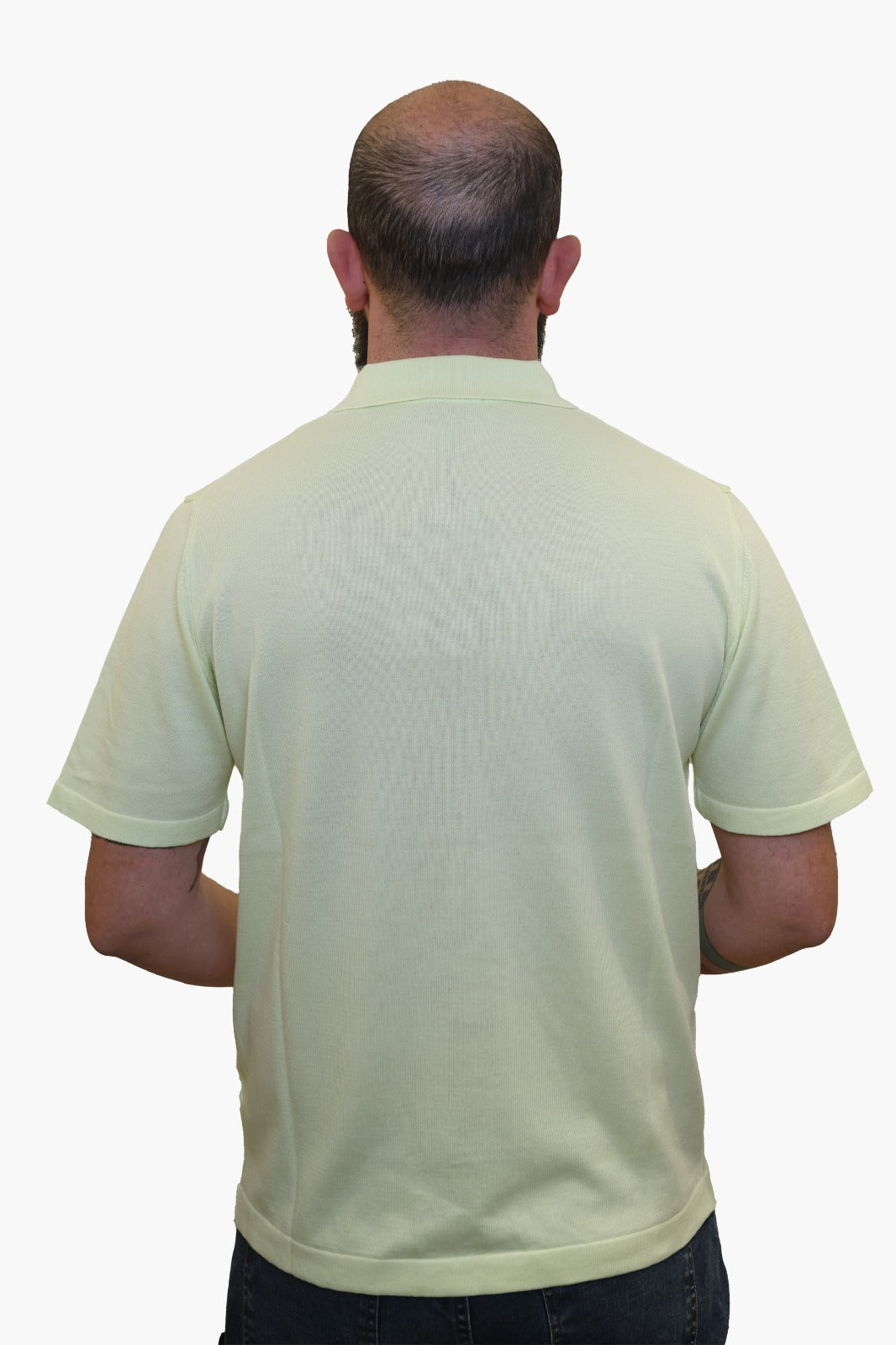 WOOL & CO POLO CON TRAMA IN COTONE LIME