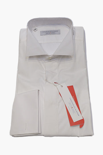 DE LAUZIERS CAMICIA DIPLOMATICA IN COTONE BIANCO
