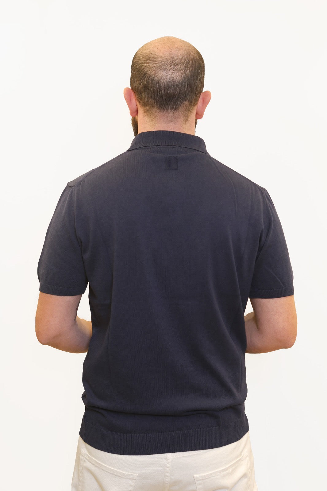 WOOL & CO POLO IN FILO DI COTONE BLU NAVY
