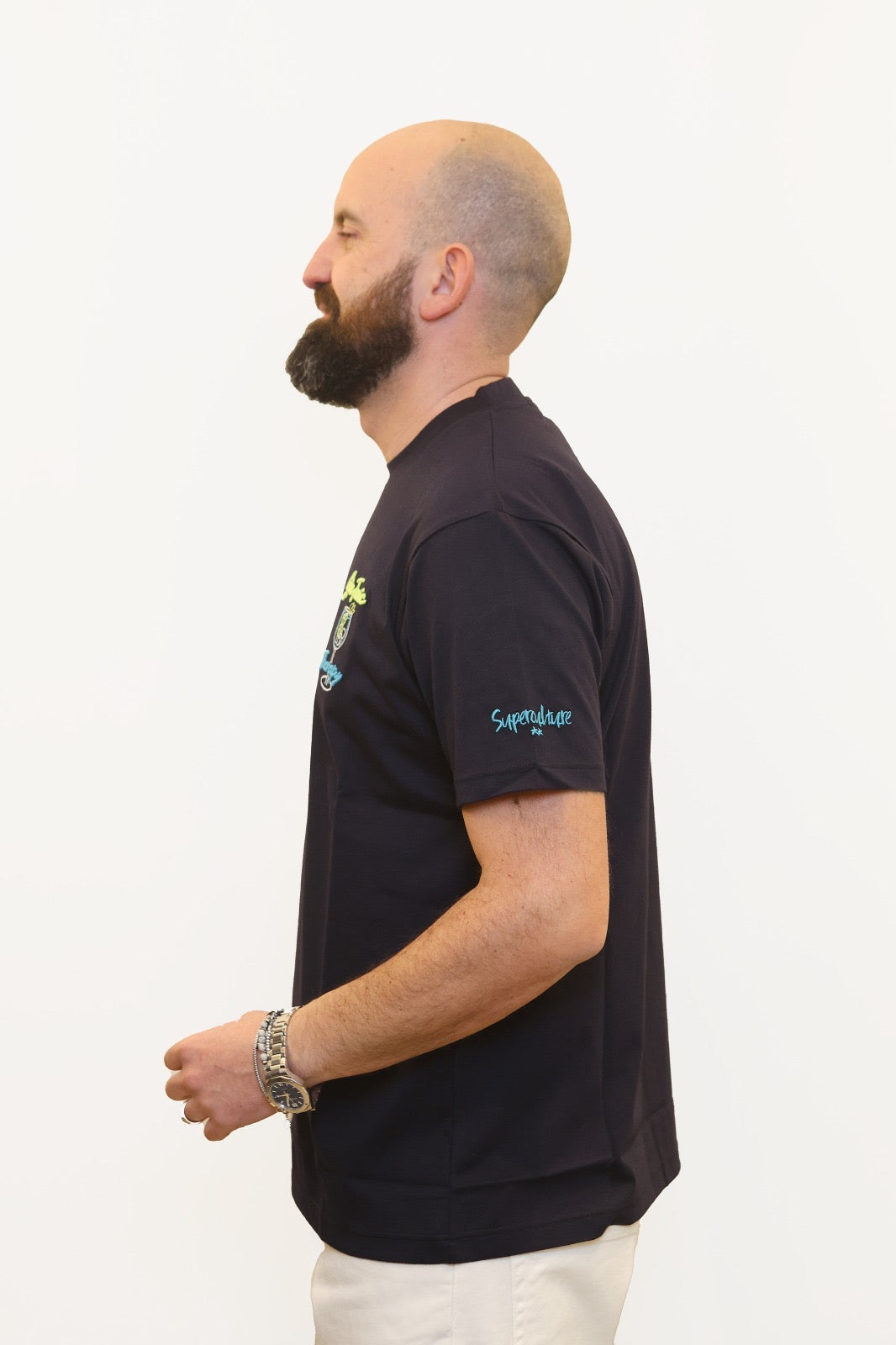 SUPERCULTURE T-SHIRT GIN TONIC THERAPY BLU NAVY