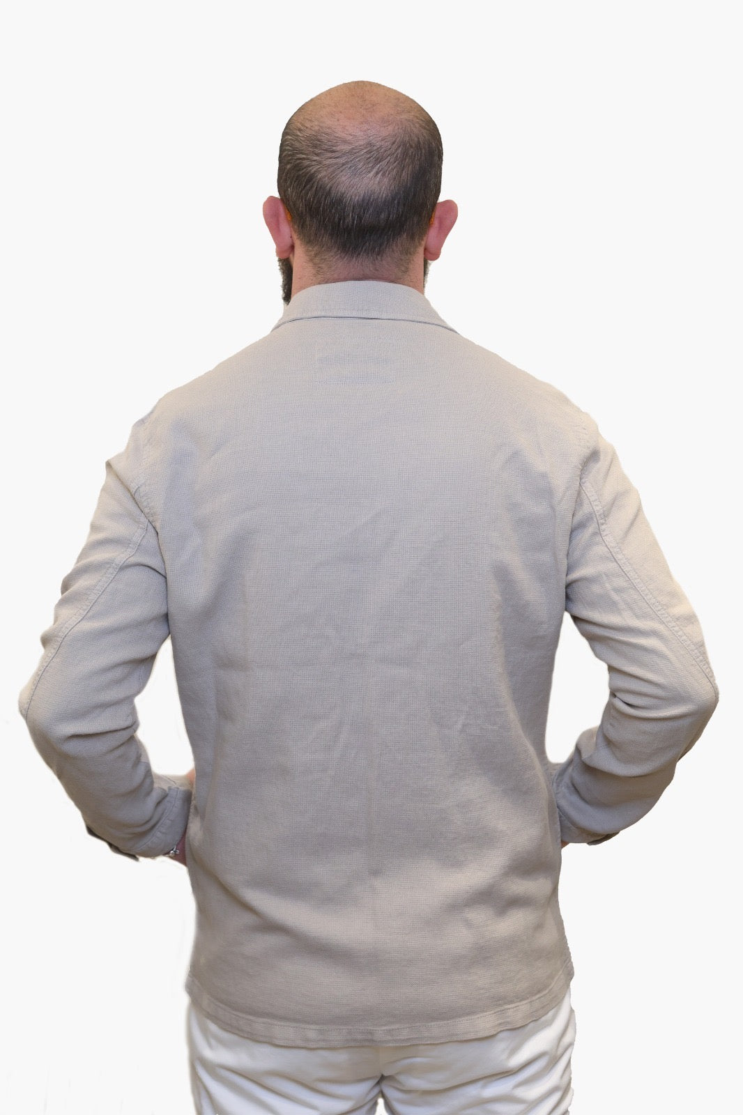 LUCA BERTELLI OVERSHIRT IN COTONE E LINO BEIGE