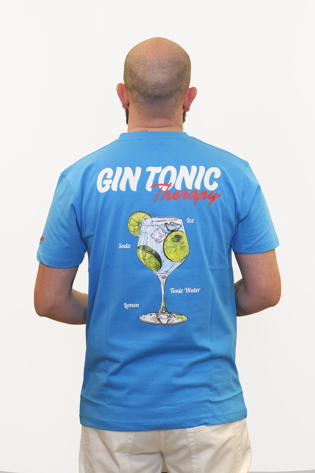 SUPERCULTURE T-SHIRT GIN TONIC THERAPY TURCHESE