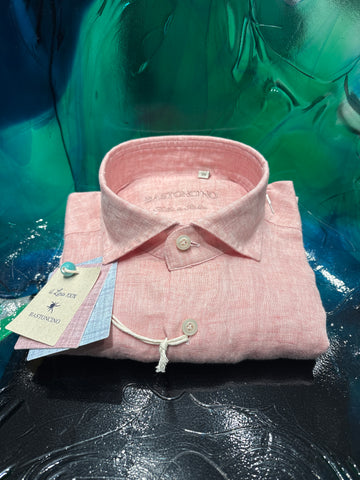 BASTONCINO CAMICIA IN LINO ROSA