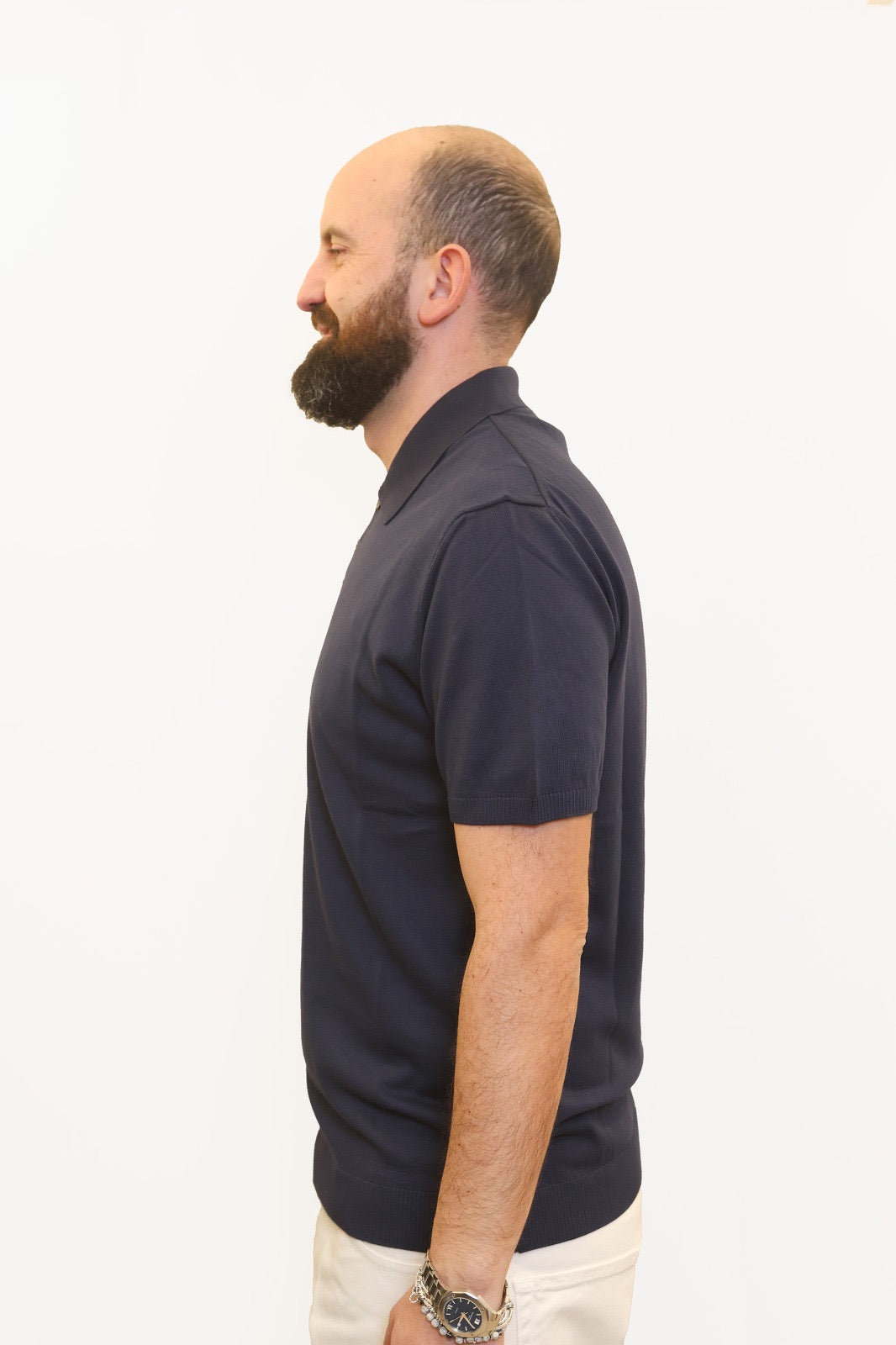 WOOL & CO POLO IN FILO DI COTONE BLU NAVY