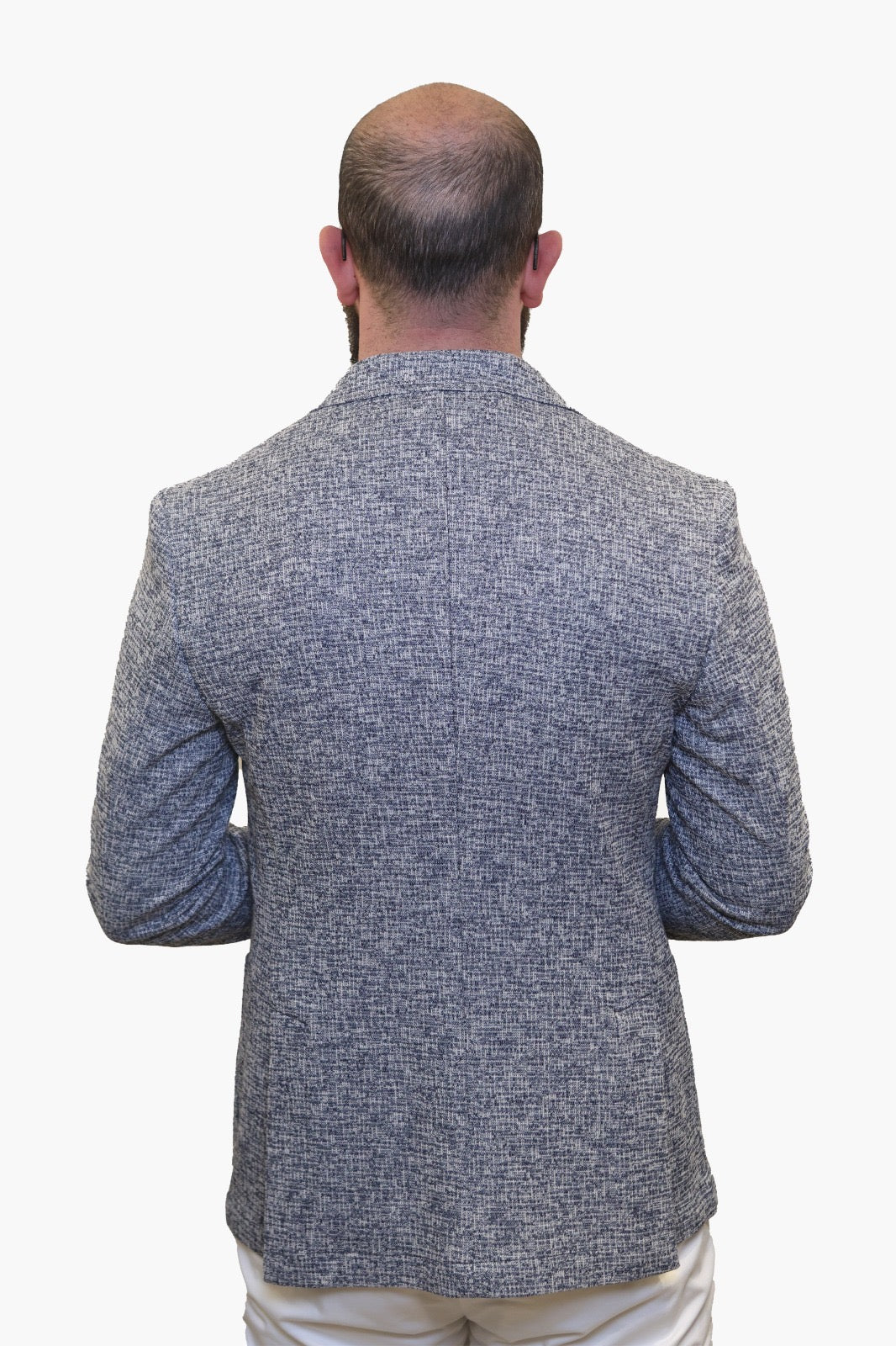 BERRY & BRIAN GIACCA FANTASIA IN COTONE BLU
