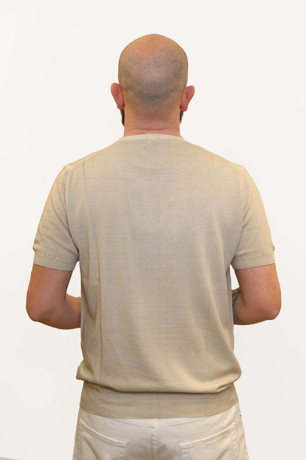 RETOIS T-SHIRT EFFETTO FADE IN CRĖPE DI COTONE BEIGE