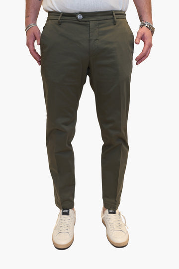 VANDOM PANTALONE STEFANO T1 IN COTONE VERDE MILITARE