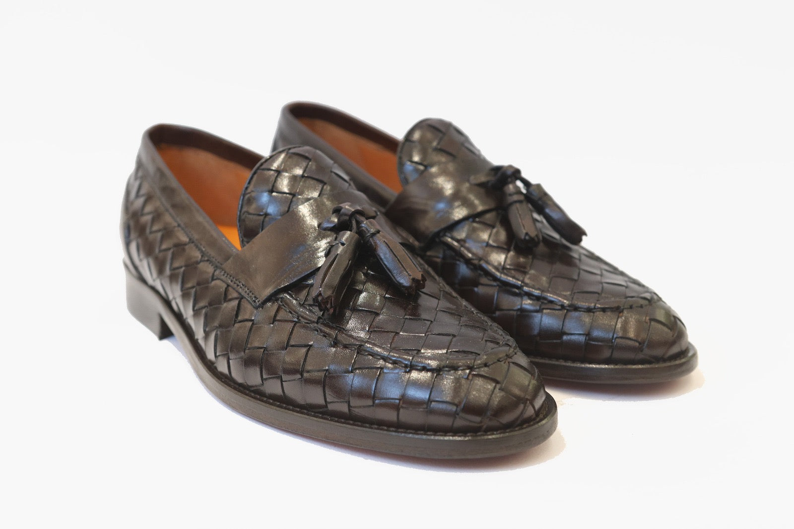 PRIMO EREDE MOCASSINO CANESTRATO CON NAPPINE IN PELLE TESTA DI MORO