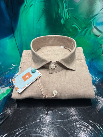 BASTONCINO CAMICIA IN LINO TABACCO