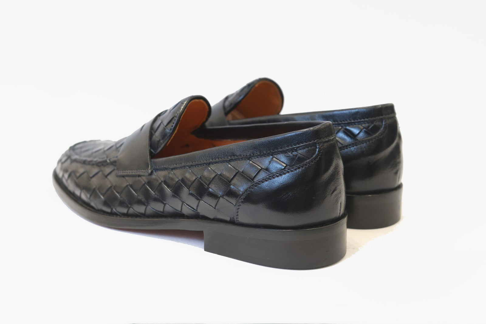 PRIMO EREDE MOCASSINO CANESTRATO IN PELLE BLU NAVY