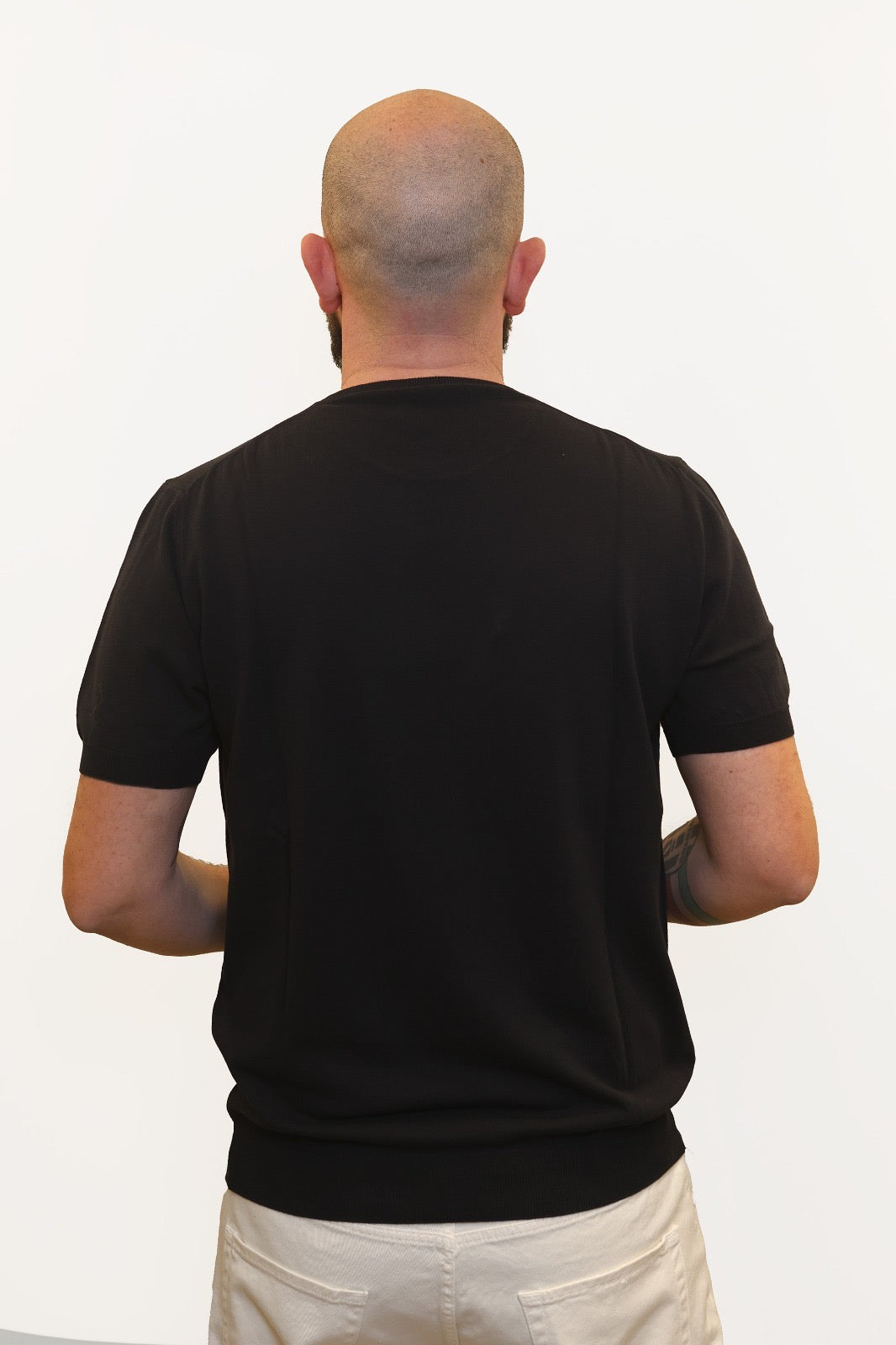 RETOIS T-SHIRT IN CRĖPE DI COTONE NERO