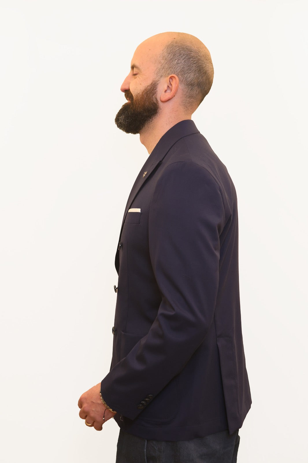 BERRY & BRIAN GIACCA DOPPIOPETTO IN FRESCO LANA BLU