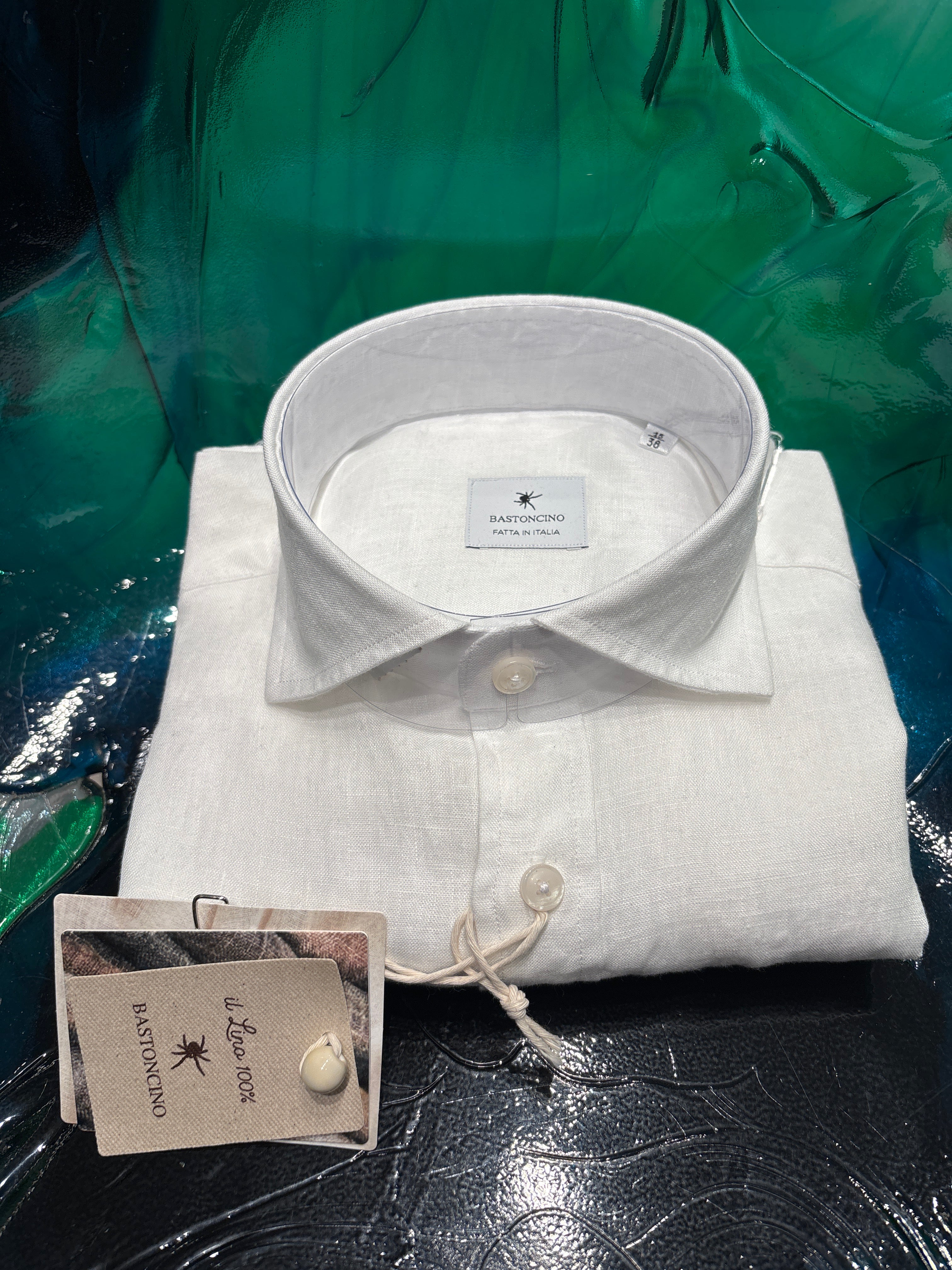 BASTONCINO CAMICIA IN LINO BIANCA