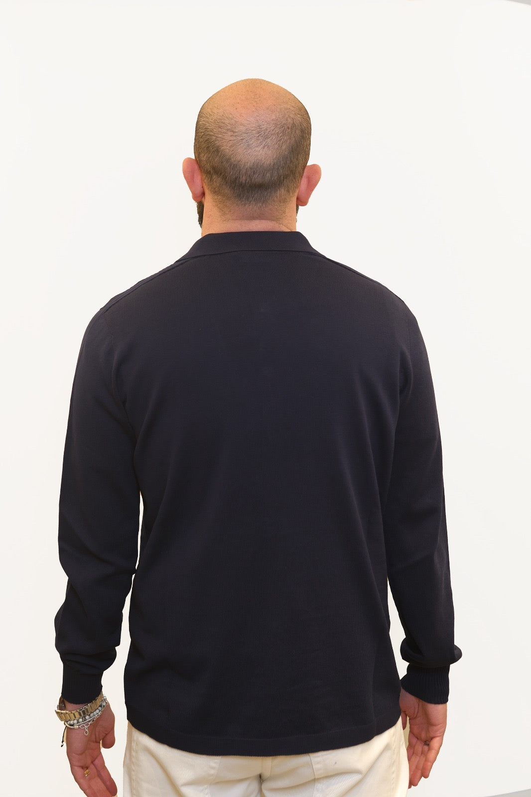 AROVESCIO POLO-CAMICIA IN FILO DI COTONE BLU