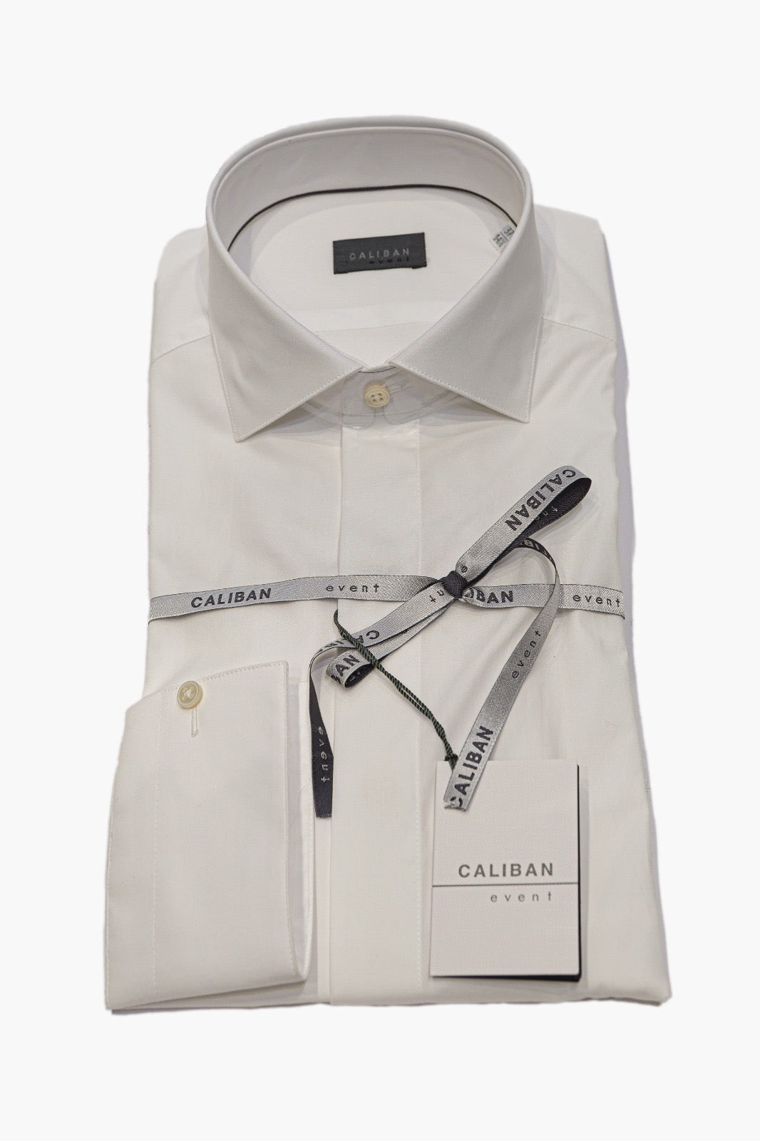 CALIBAN CAMICIA EVENT CON POLSO GEMELLI IN COTONE BIANCO