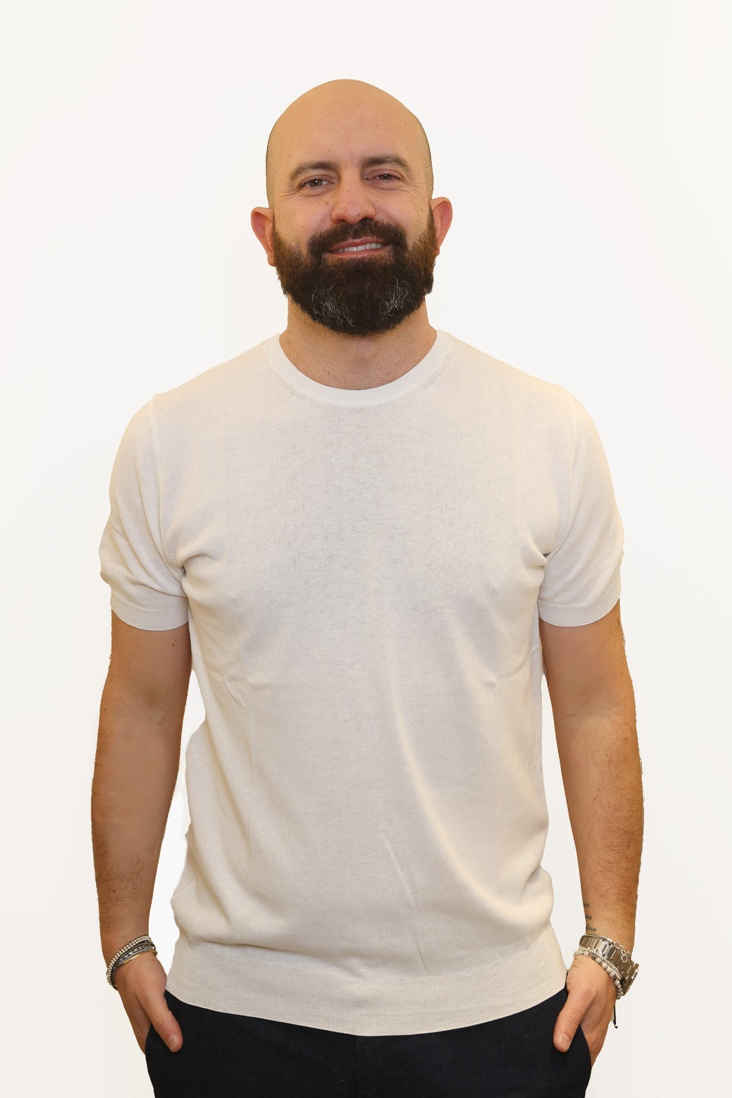 RETOIS T-SHIRT IN CRĖPE DI COTONE BIANCO