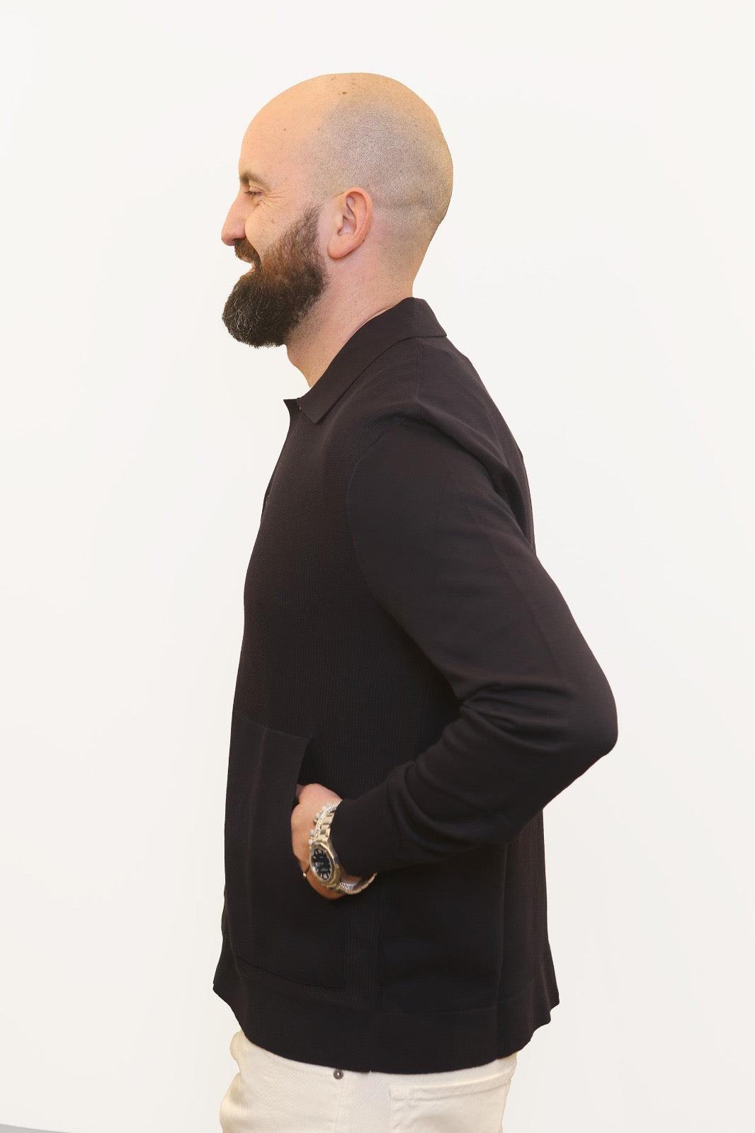 PAOLO PECORA POLO CAMICIA CON TASCHE BLU NAVY