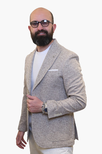 BERRY & BRIAN GIACCA FANTASIA IN COTONE BEIGE
