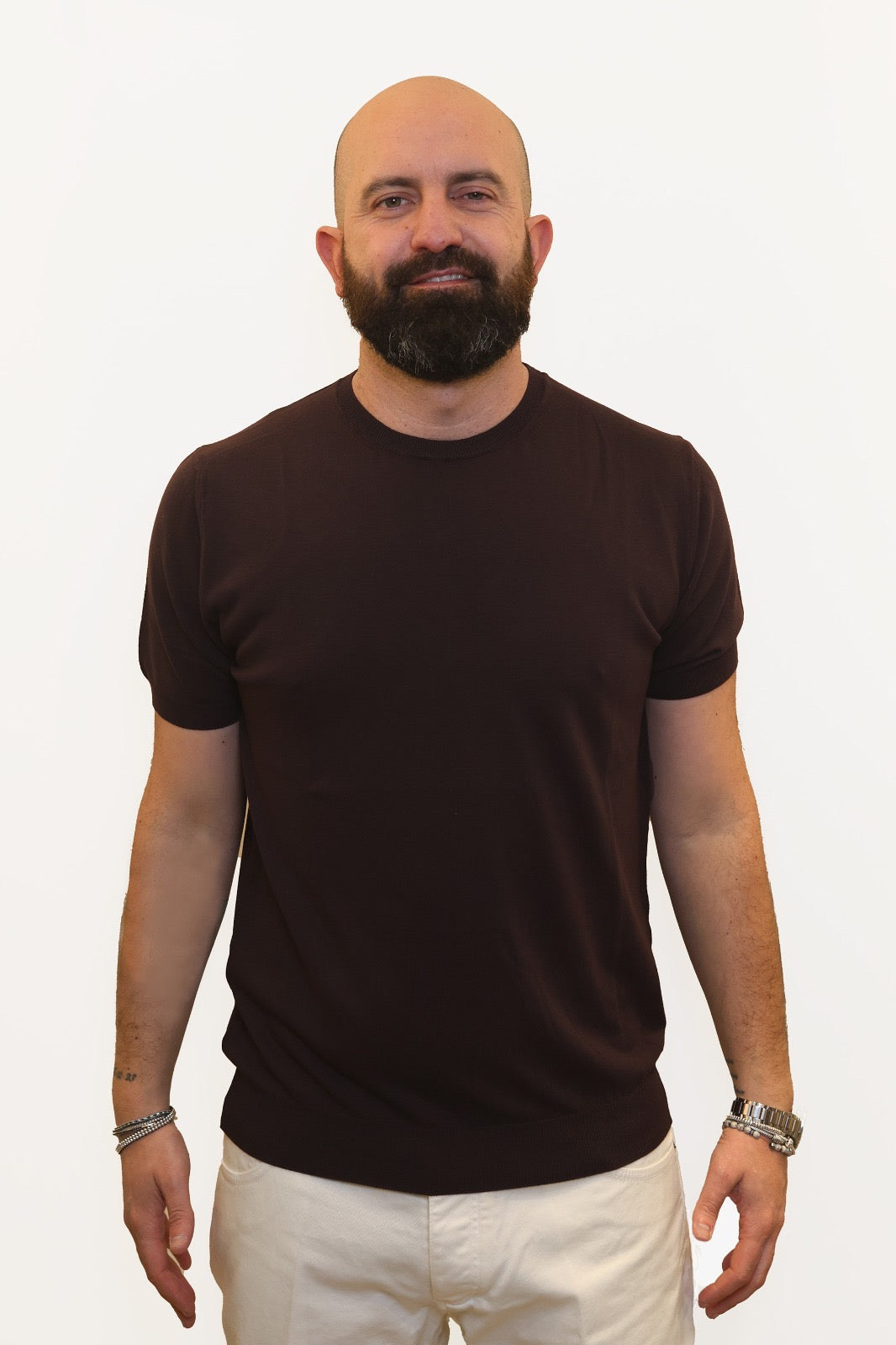 RETOIS T-SHIRT IN CRĖPE DI COTONE TESTA DI MORO