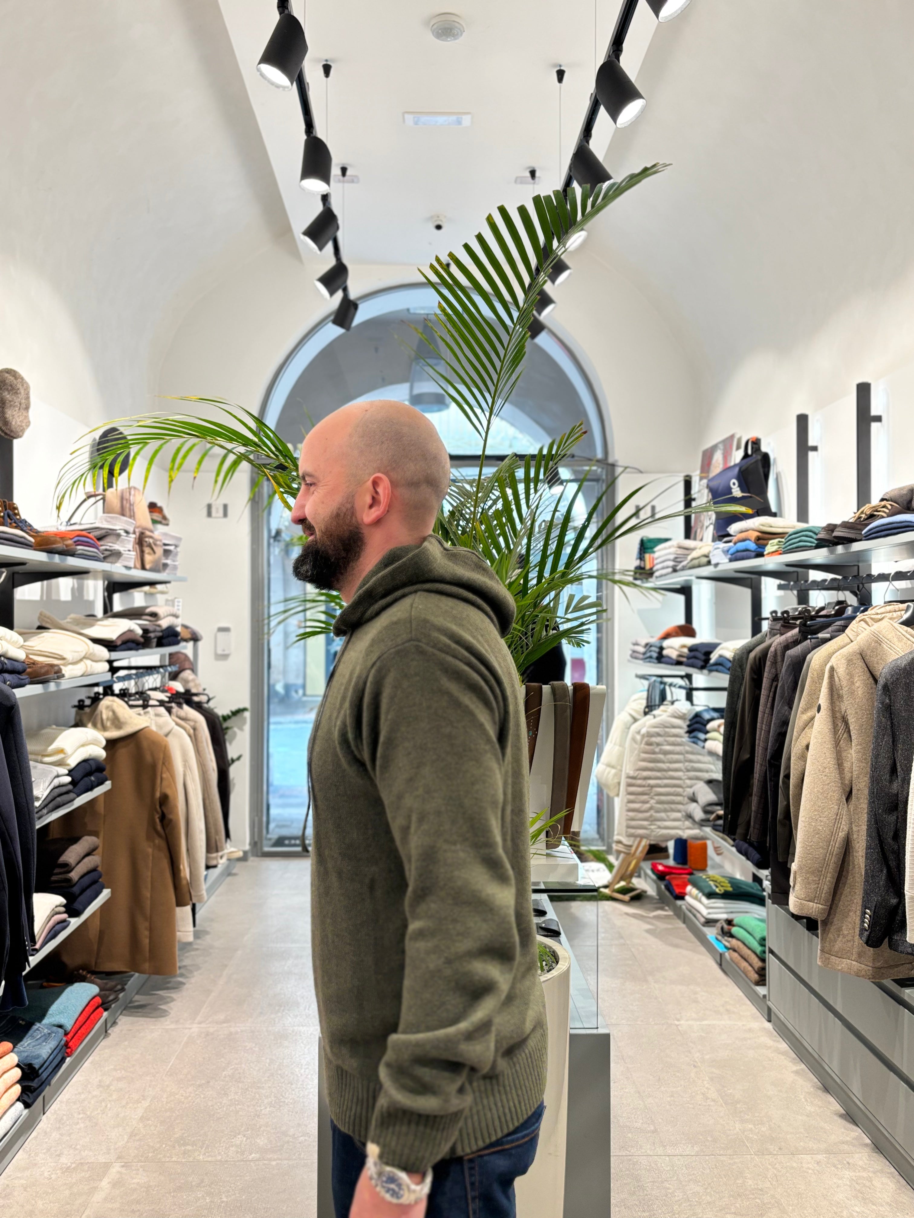 RPL FELPA IN LANA VERDE MILITARE