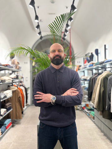 RETOIS POLO IN LANA MERINOS OLD AVION