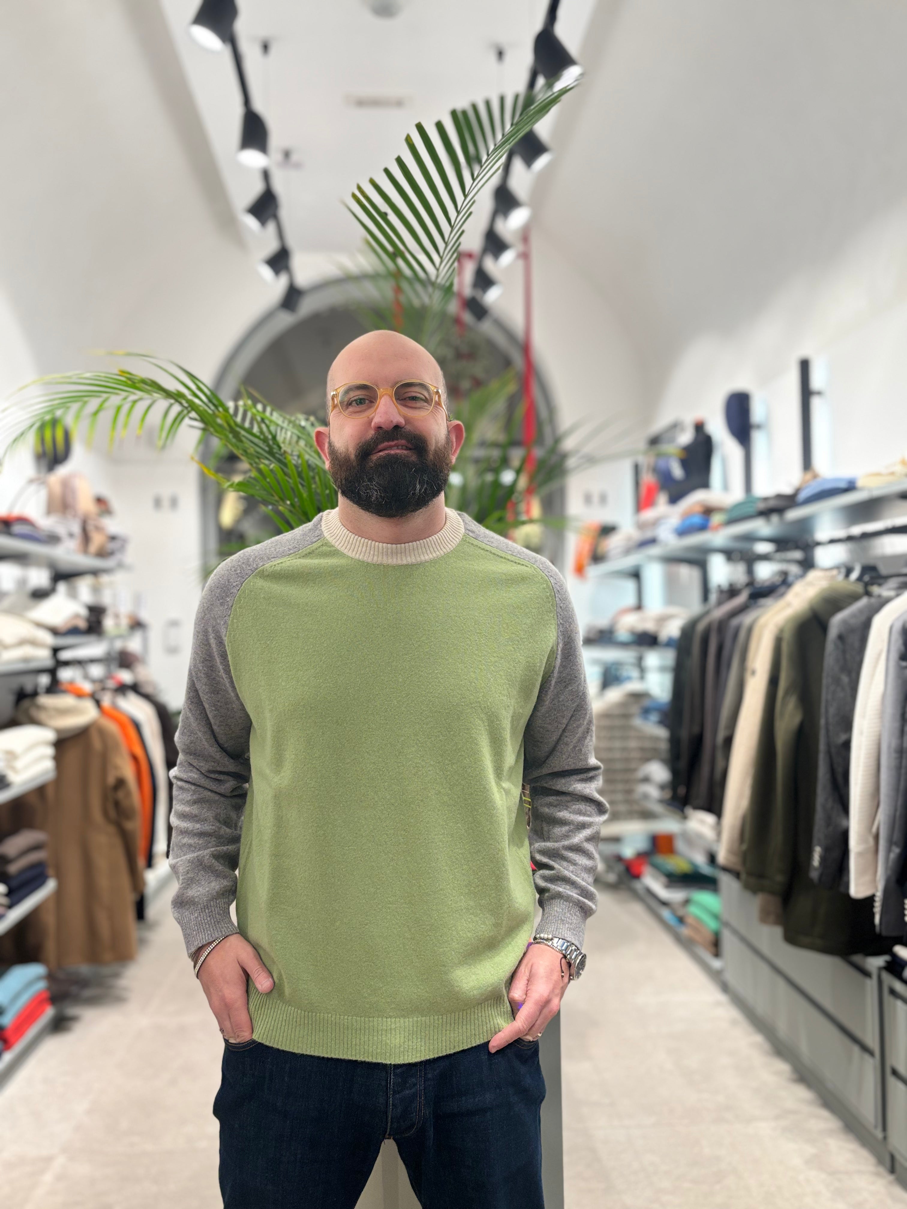 WOOL&CO MAGLIA MULTICOLOR VERDE