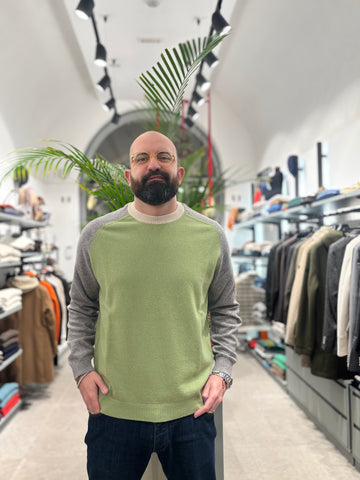 WOOL&CO MAGLIA MULTICOLOR VERDE