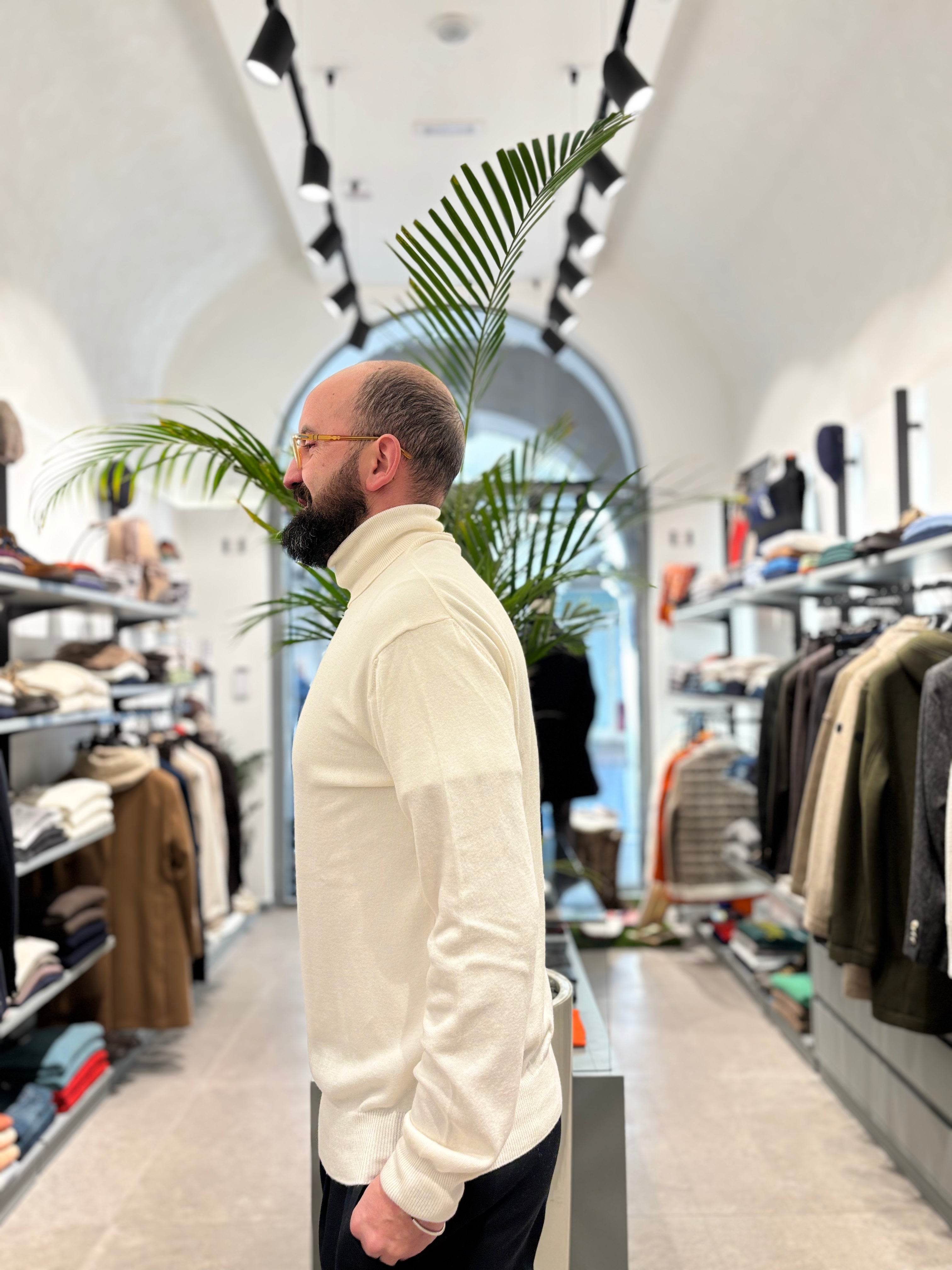 RETOIS DOLCEVITA IN COTONE E LANA BIANCO