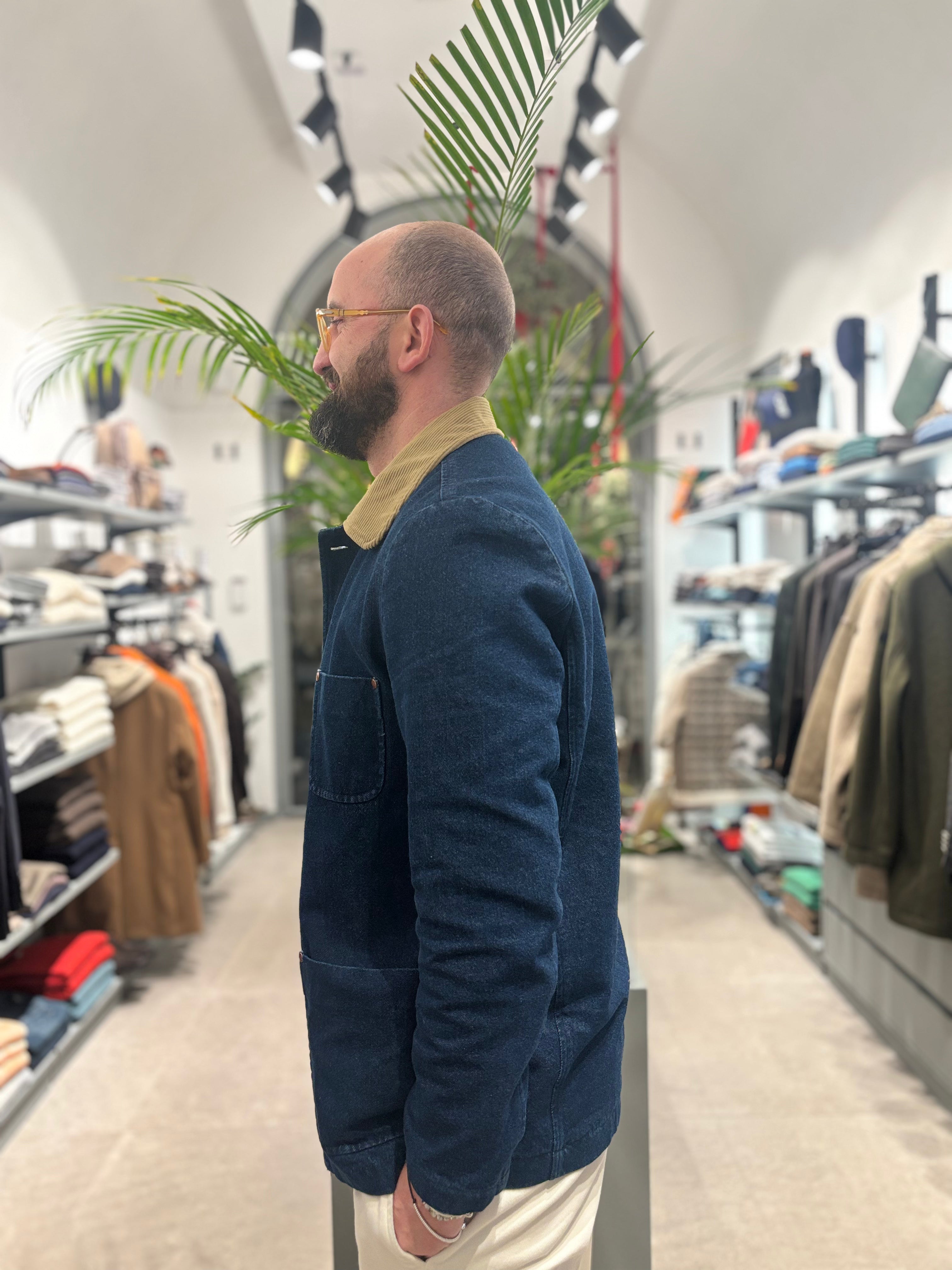 VANDOM GIACCA IN DENIM COLLO VELLUTO A COSTINE