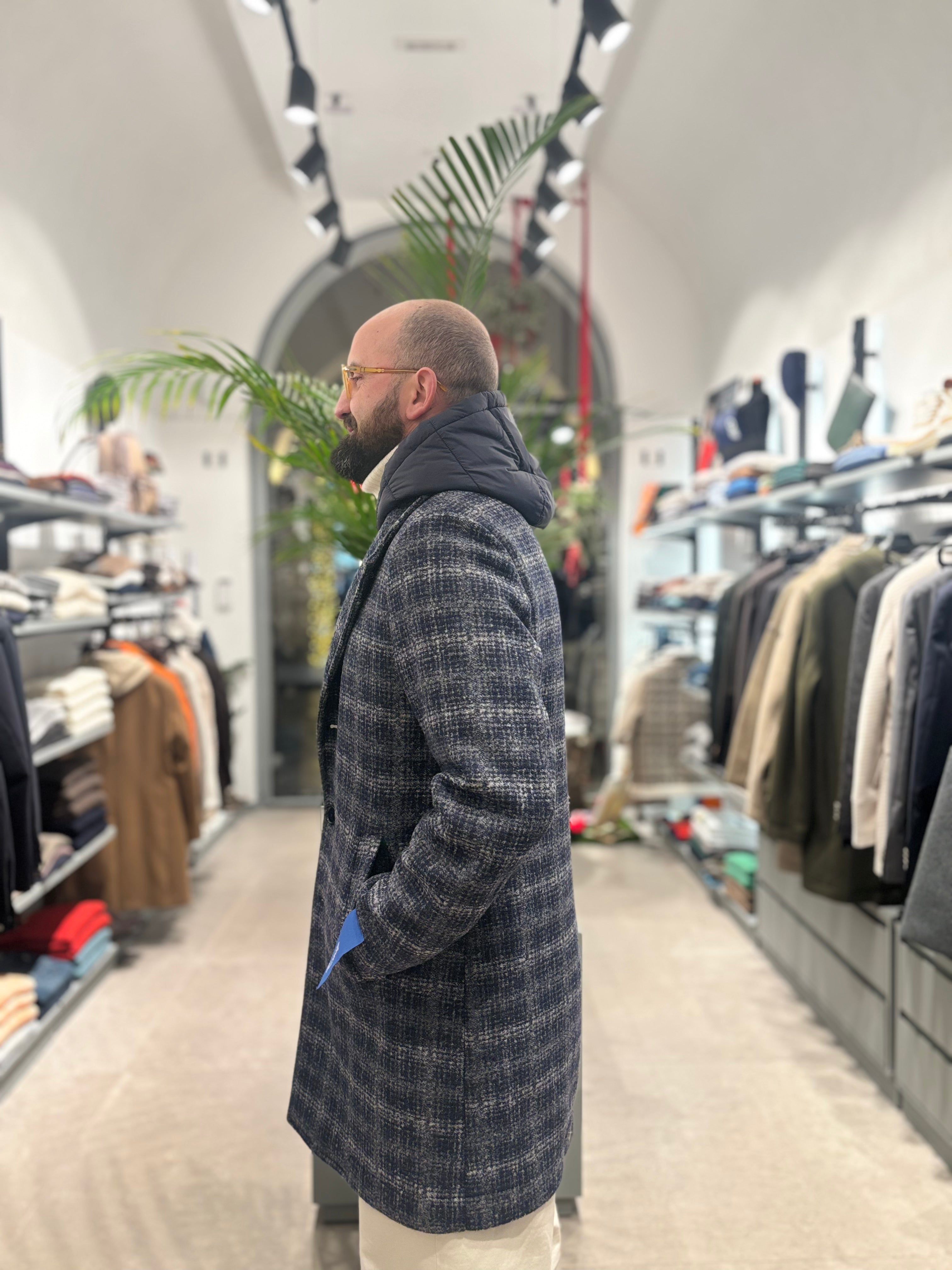 DISTRETTO 12 CAPPOTTO CHECK BLU
