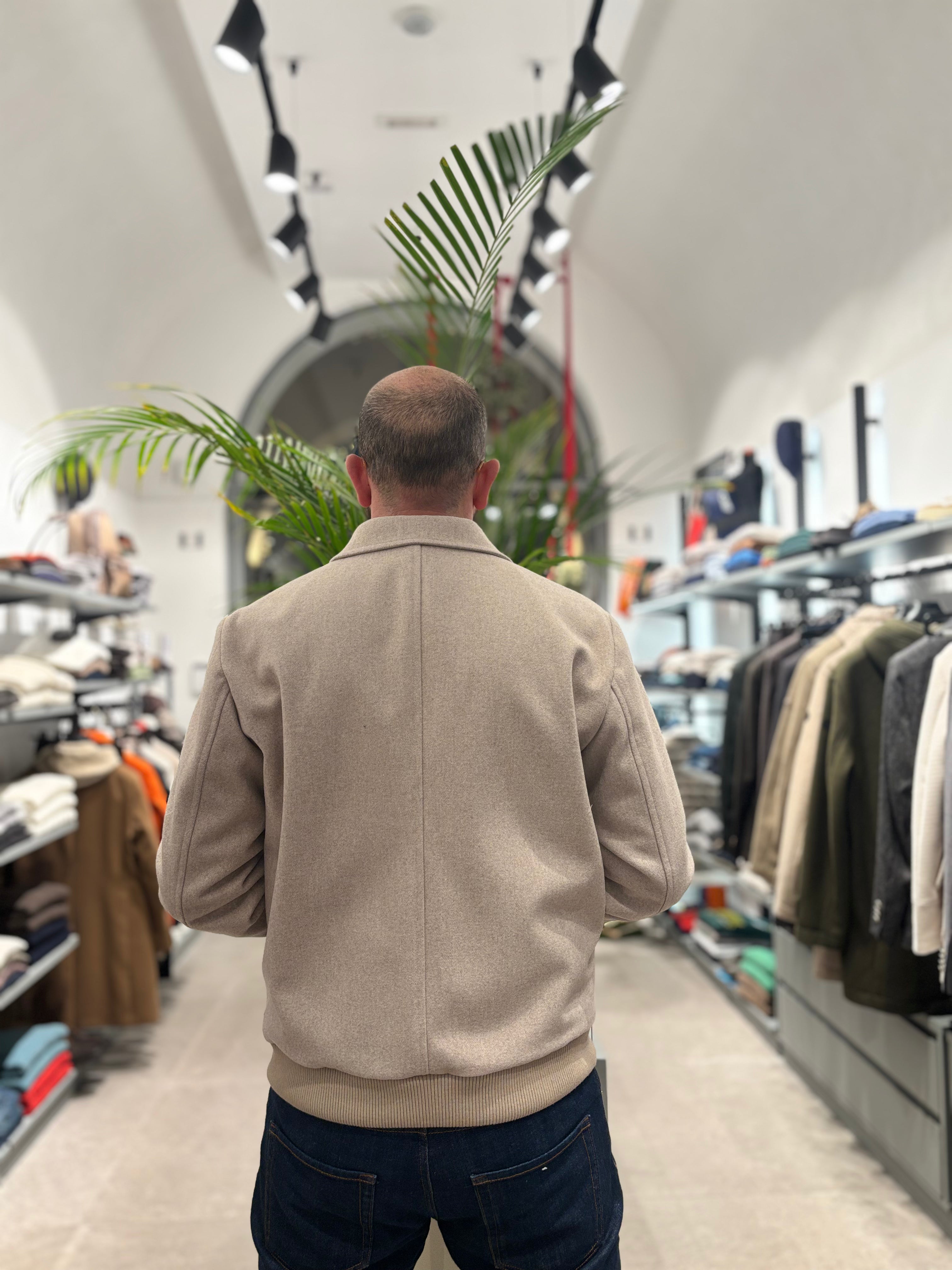 RPL GIUBBOTTO AVIATORE IN LANA BEIGE