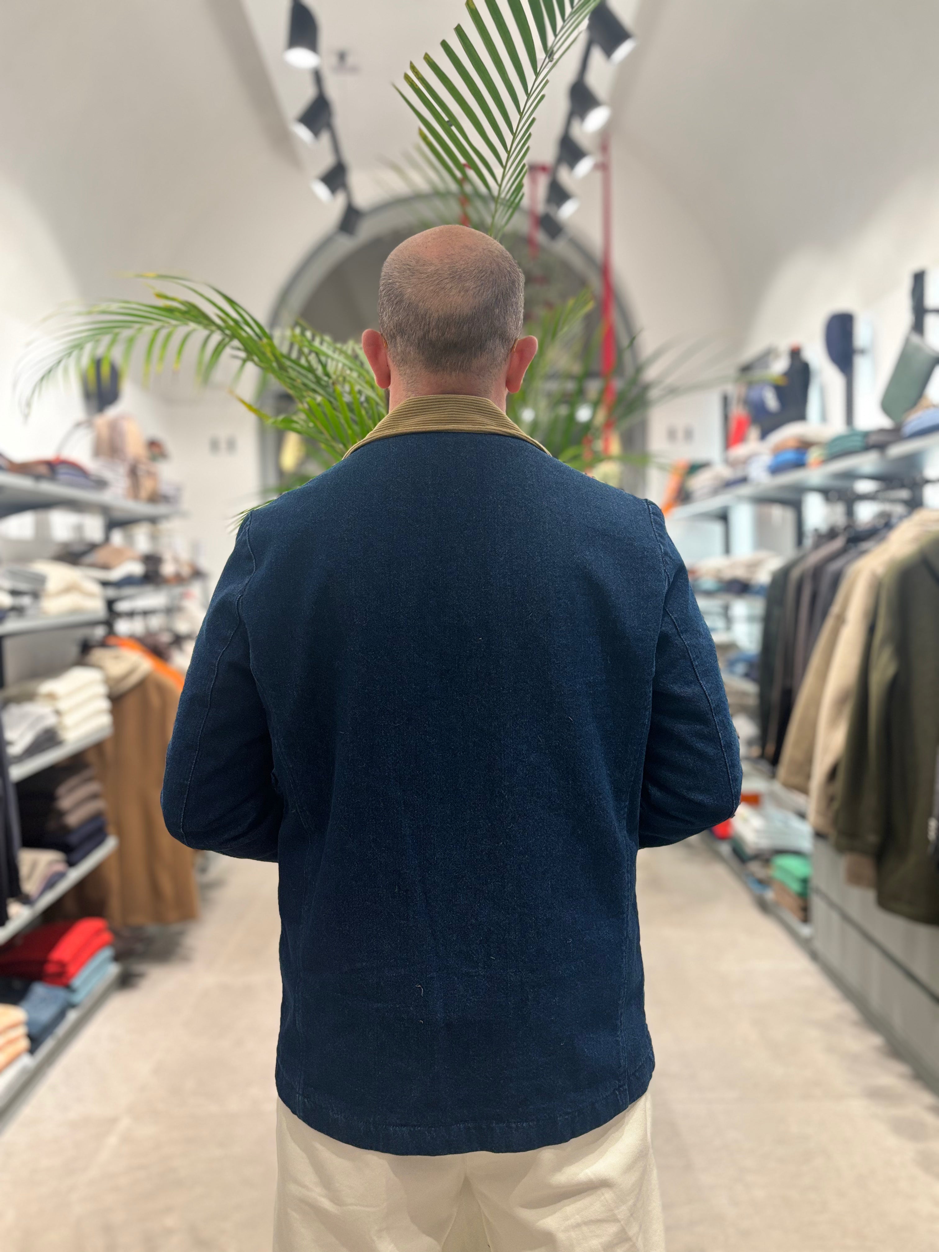 VANDOM GIACCA IN DENIM COLLO VELLUTO A COSTINE