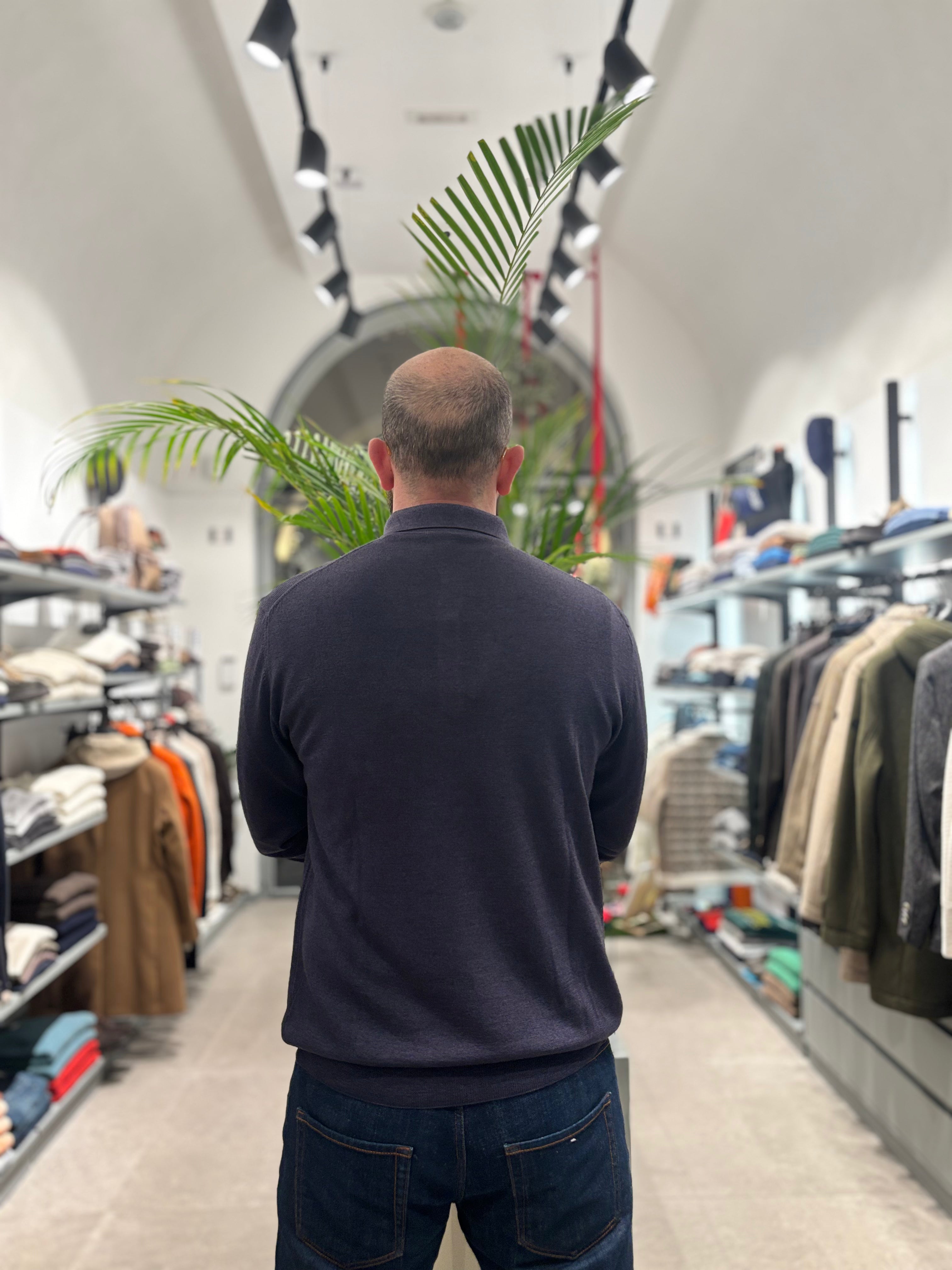 RETOIS POLO IN LANA MERINOS OLD AVION