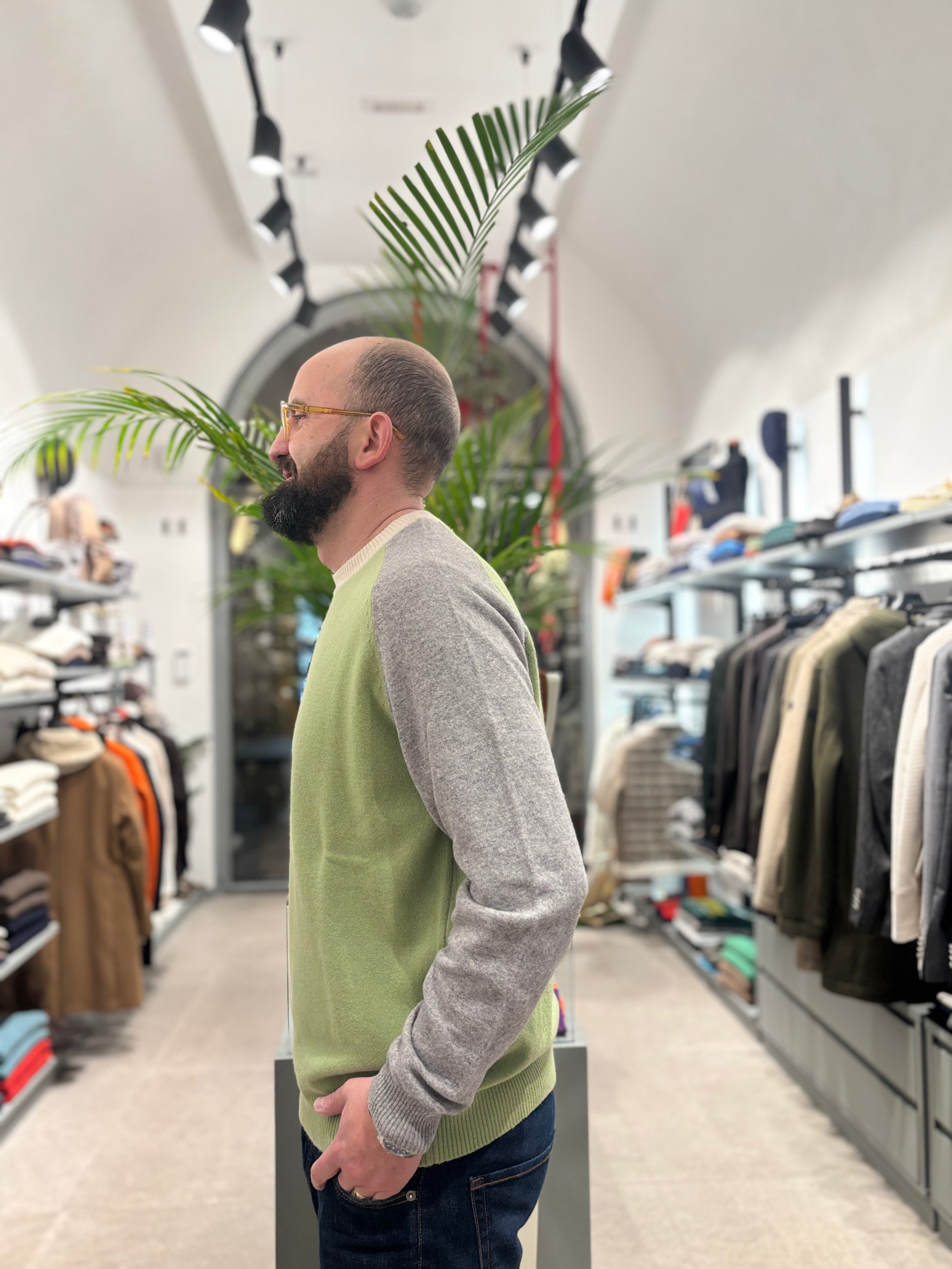 WOOL&CO MAGLIA MULTICOLOR VERDE