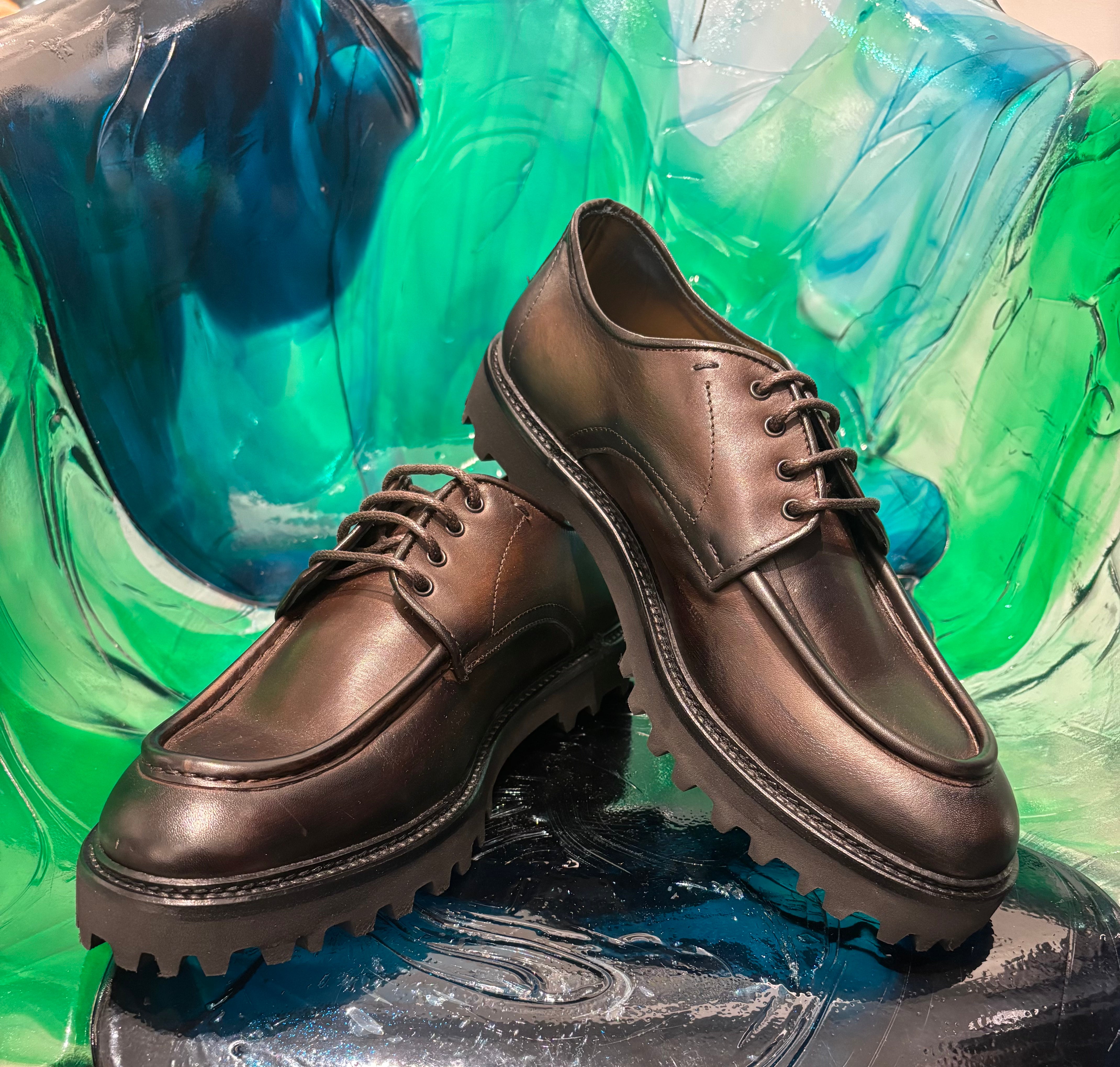 F.LLI RENNELLA STRINGATE IN PELLE INGEGNERE MORO