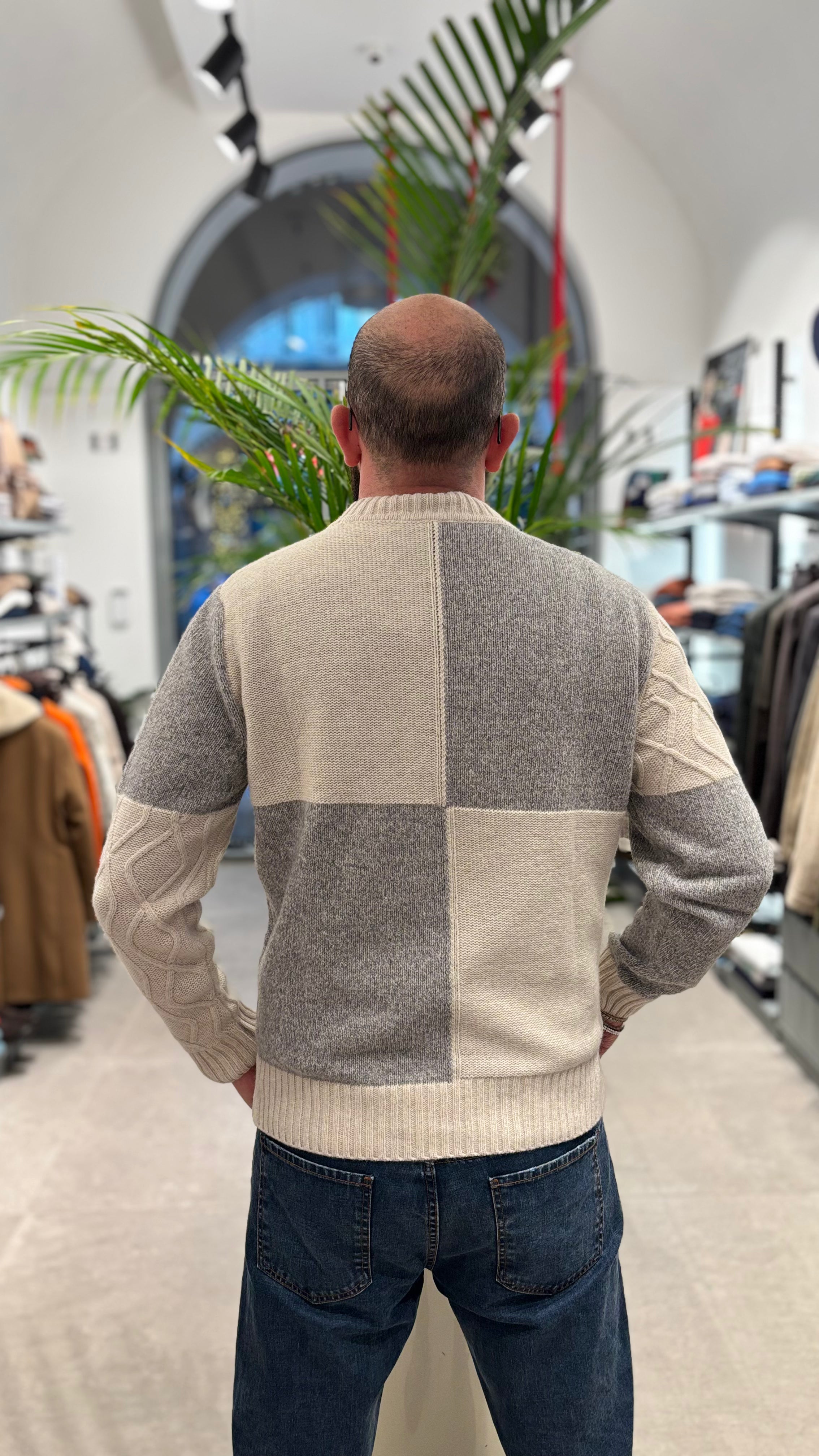 WOOL&CO MAGLIONE BLOCK BICOLORE LANA