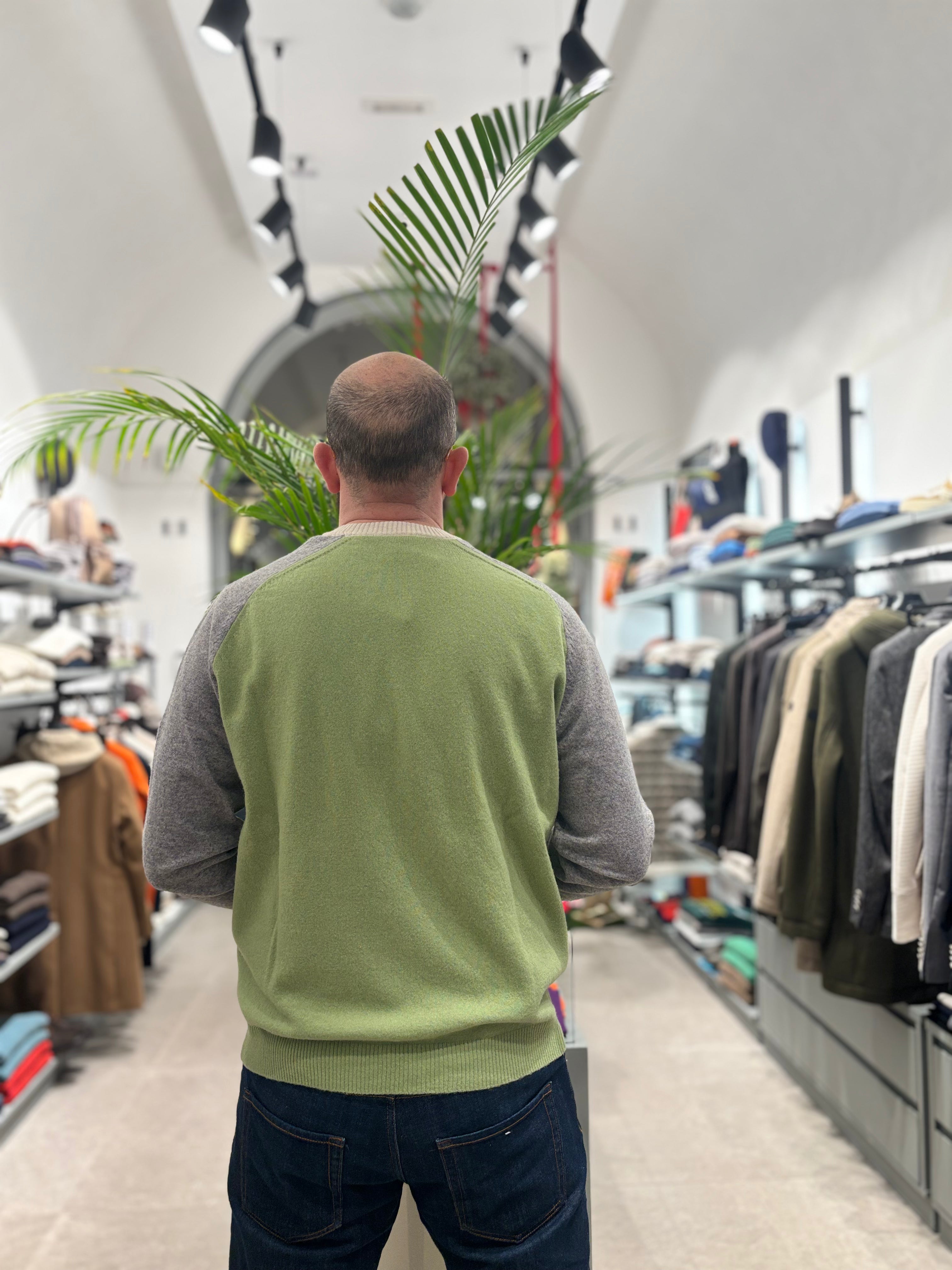 WOOL&CO MAGLIA MULTICOLOR VERDE