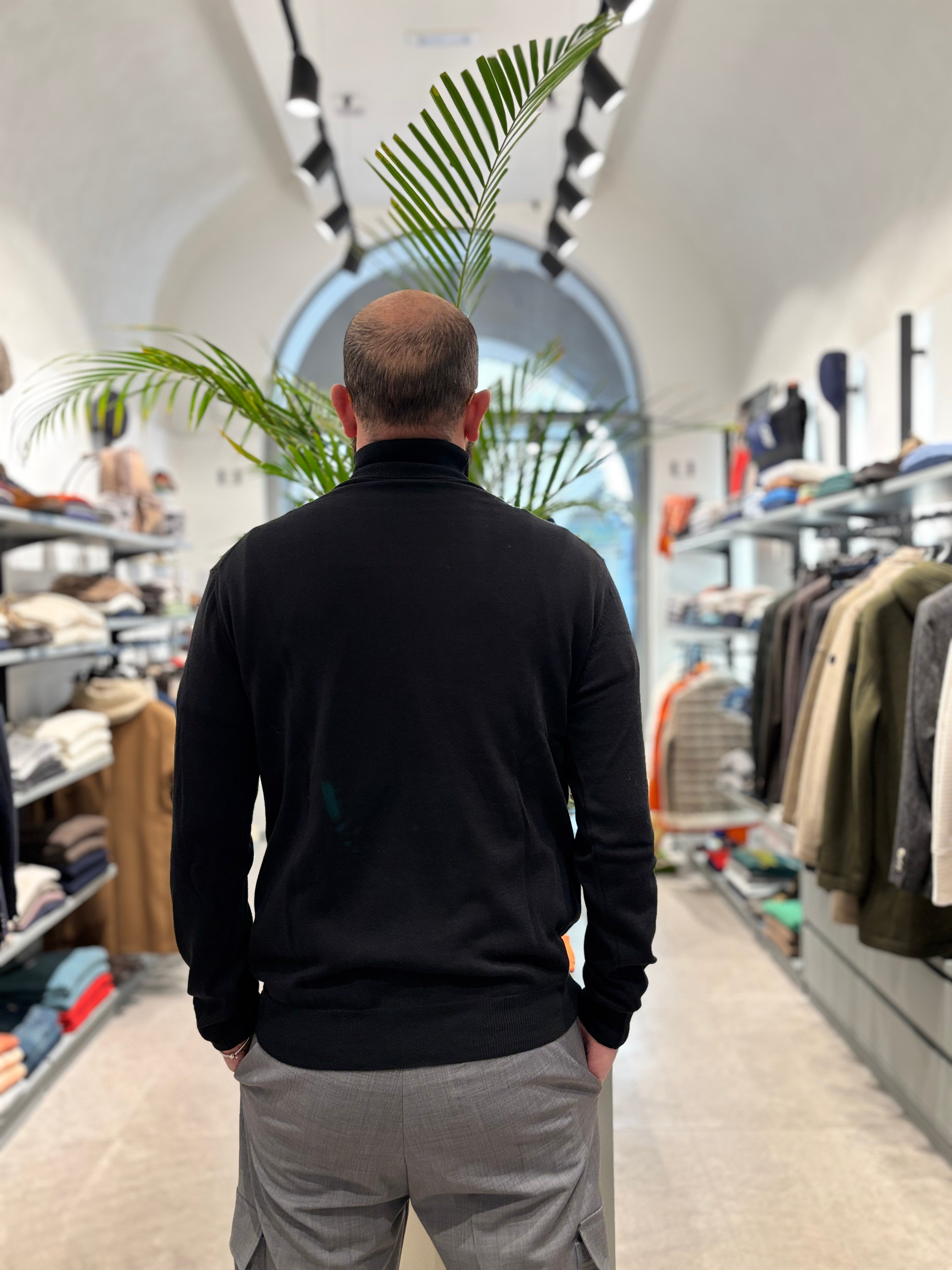 RETOIS DOLCEVITA IN COTONE E LANA NERO