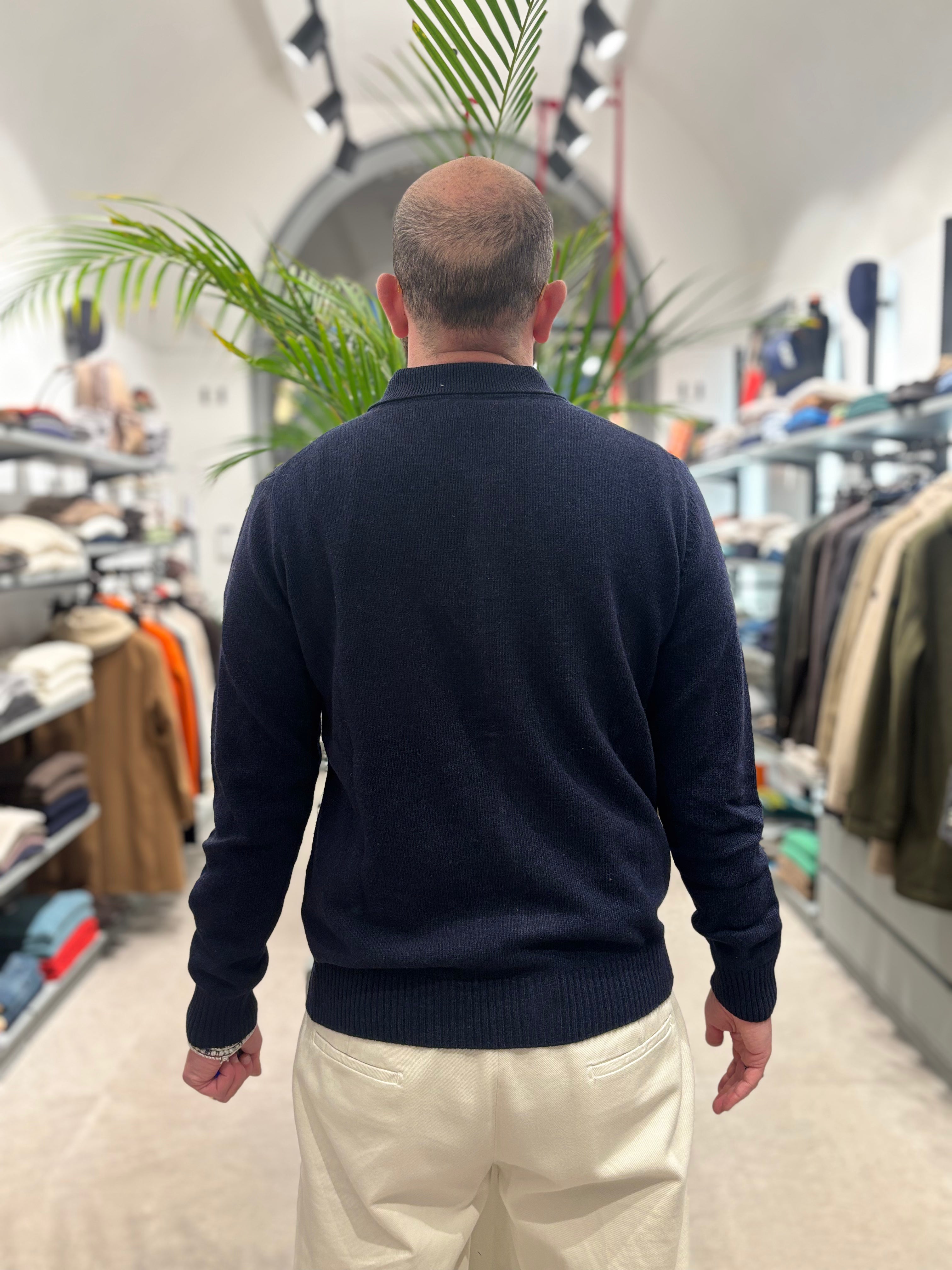 RETOIS CARDIGAN IN LANA BLU