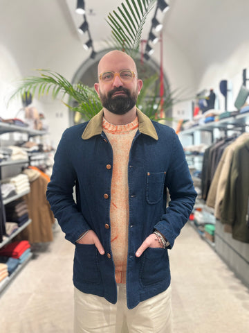 VANDOM GIACCA IN DENIM COLLO VELLUTO A COSTINE