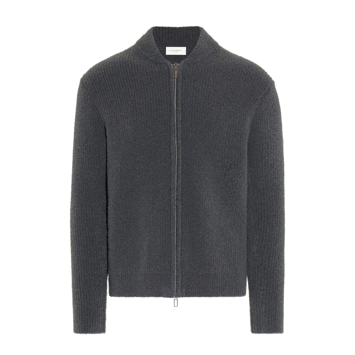 PAOLO PECORA CARDIGAN CON ZIP COSTA INGLESE GRIGIO