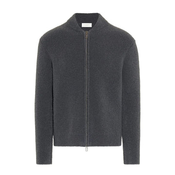 PAOLO PECORA CARDIGAN CON ZIP COSTA INGLESE GRIGIO