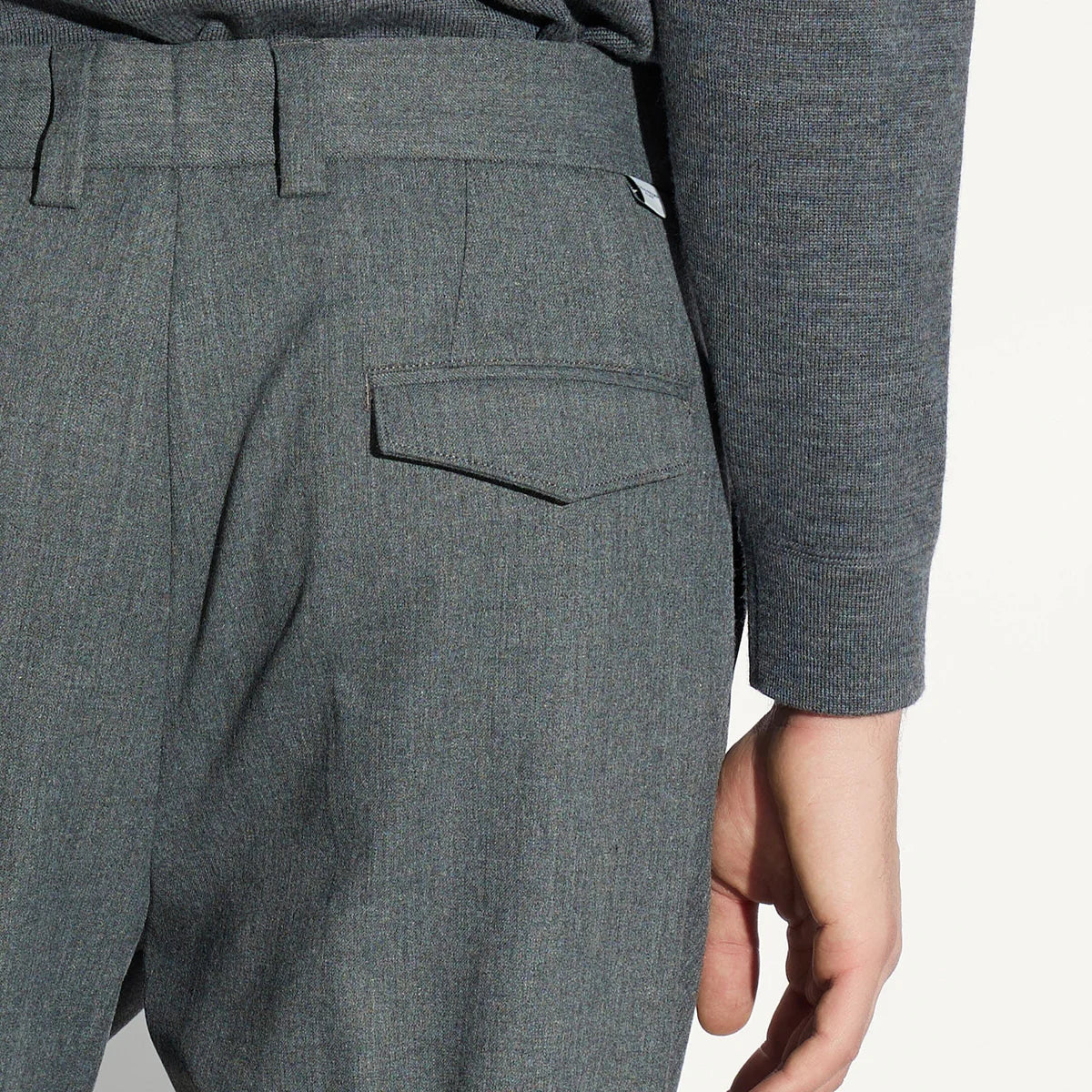 PAOLO PECORA PANTALONE SARTORIALE GRIGIO MÉLANGE