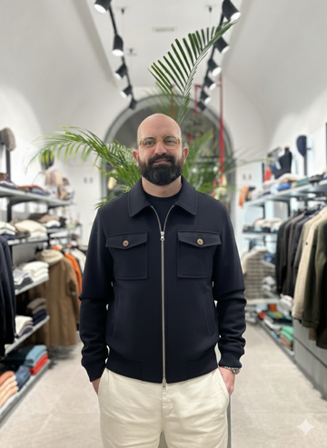 RPL GIUBBOTTO AVIATORE IN LANA BLU