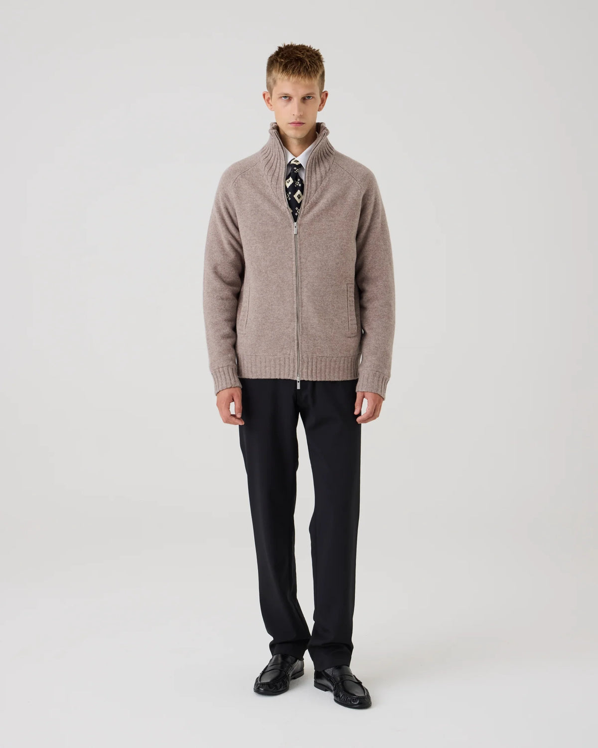 UNITY MAGLIA ZIP IMBOTTITA PROVID WOOL BEIGE