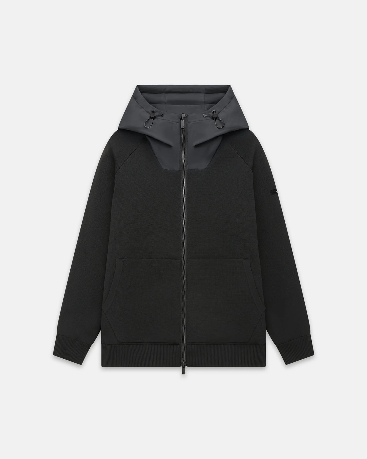 UNITY MAGLIA CON ZIP E CAPPUCCIO SUNNY NERO