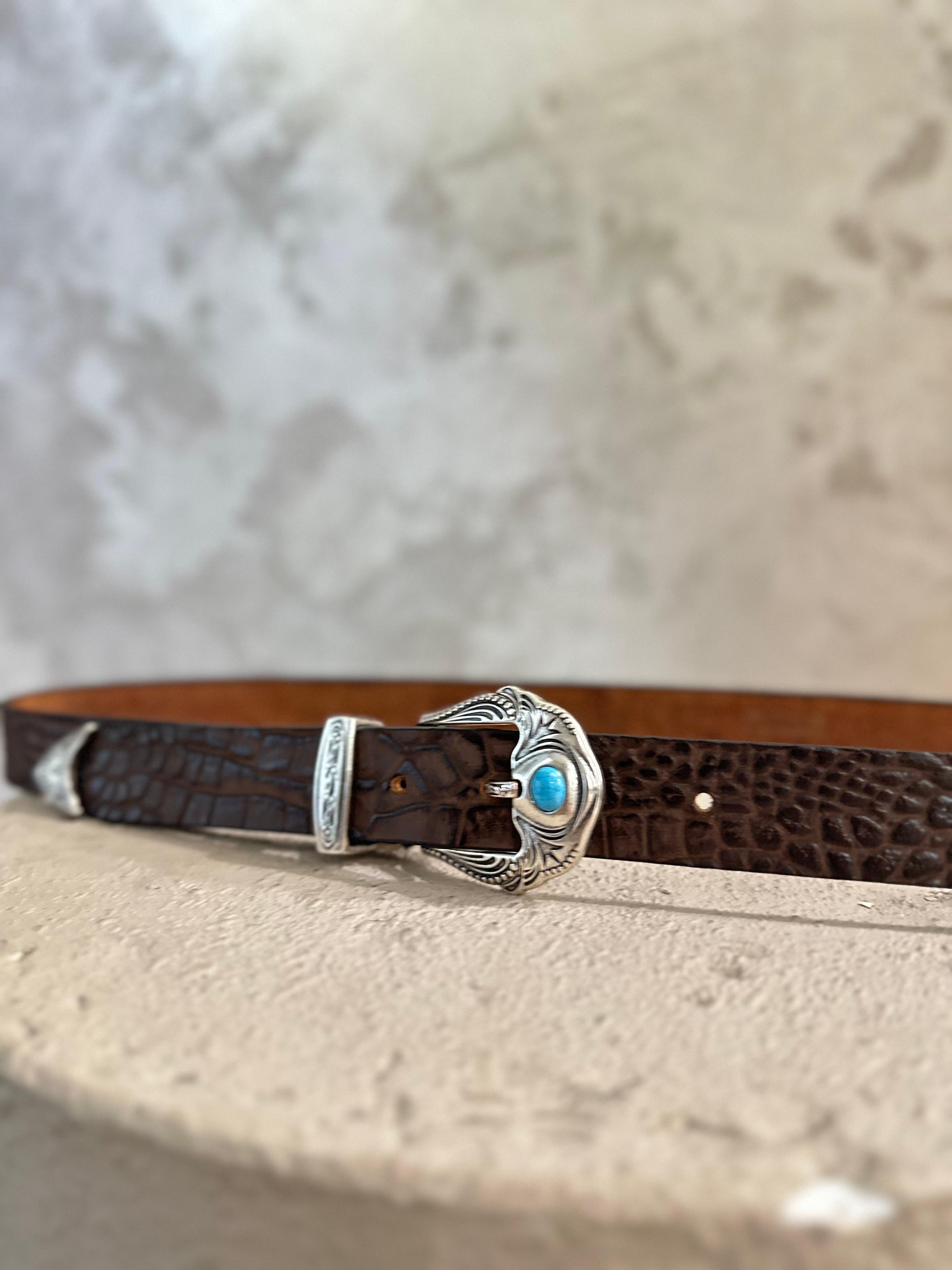 ANTONIO DE PATRIZI CINTURA TRITTICO IN PELLE TESTA DI MORO