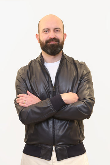 GIUBBO GIUBBINO IN PELLE BLU NAVY