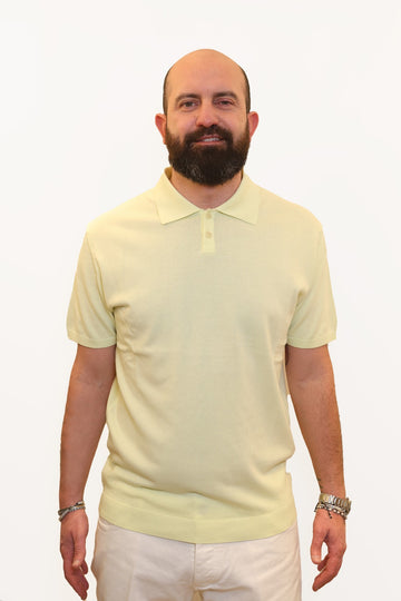 WOOL & CO POLO IN FILO DI COTONE LIME